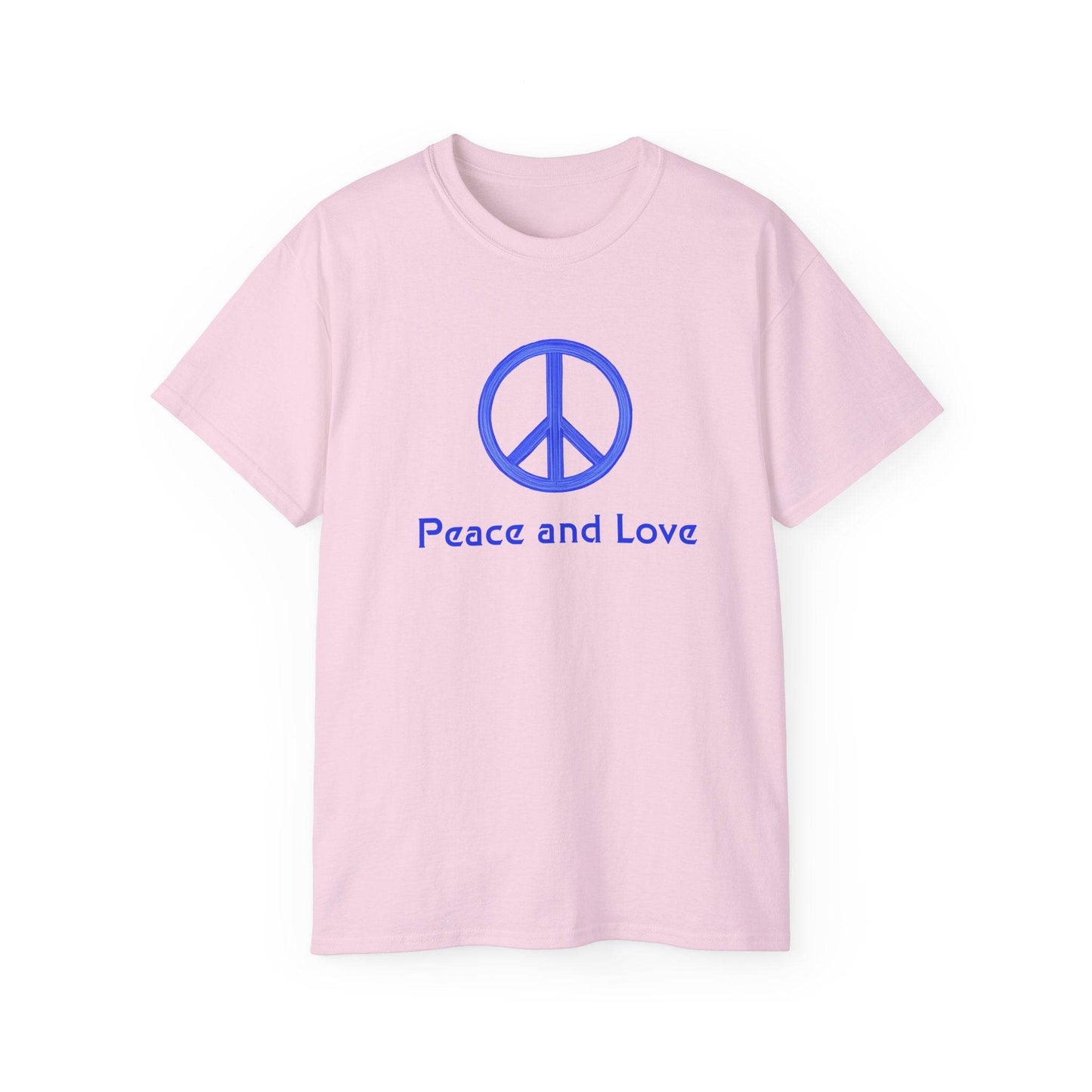 Peace and Love Ladies' 100% Cotton T-Shirt, Global Peace Tee, No Fighting Shirt, Peace Symbol Top, V-Neck Peace Typography Tee - Little Flower Farm