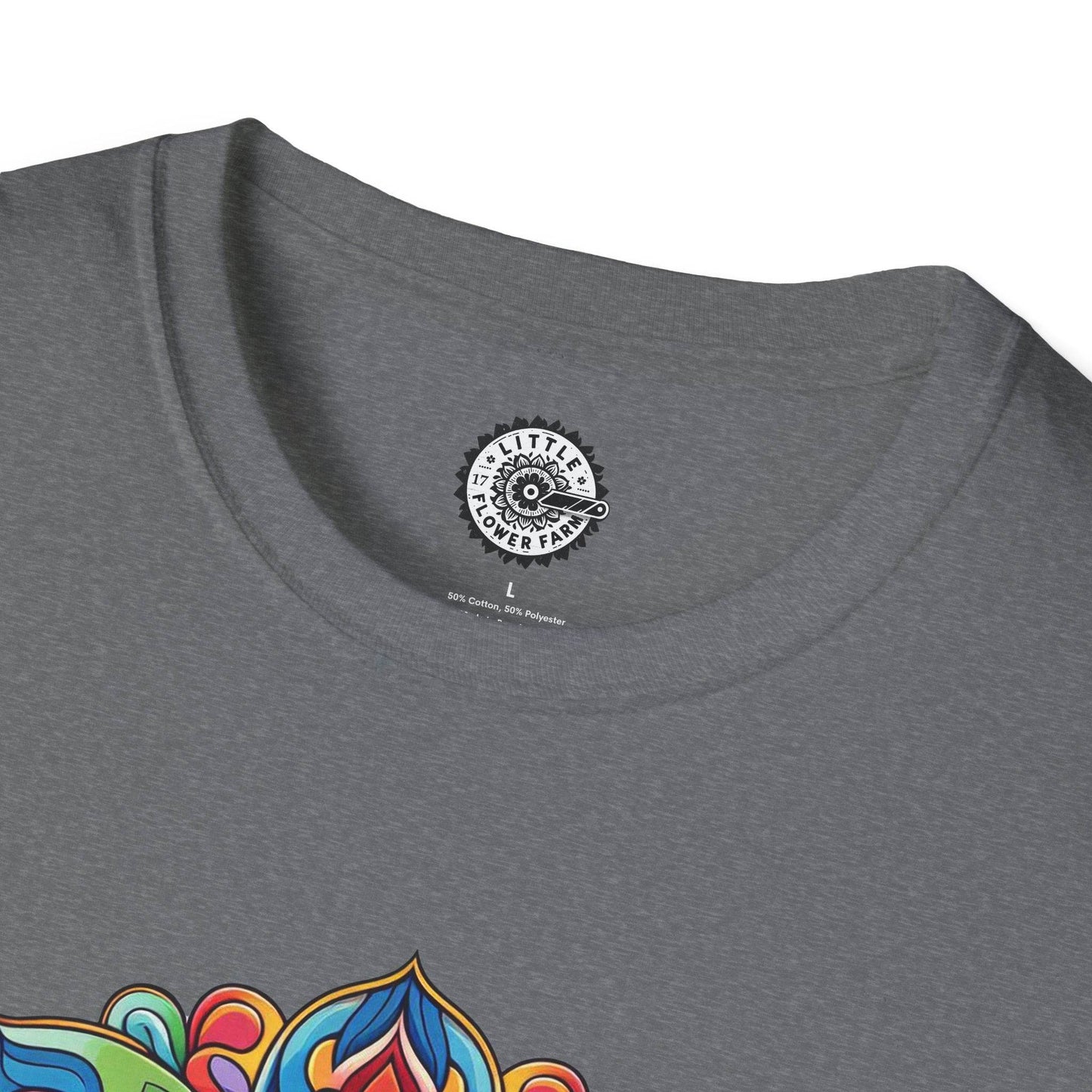 Flower Power Unisex T-Shirt, Floral Print Tee, Hippie Style Shirt, Soft Cotton Top, Boho Chic Fashion - Little Flower Farm