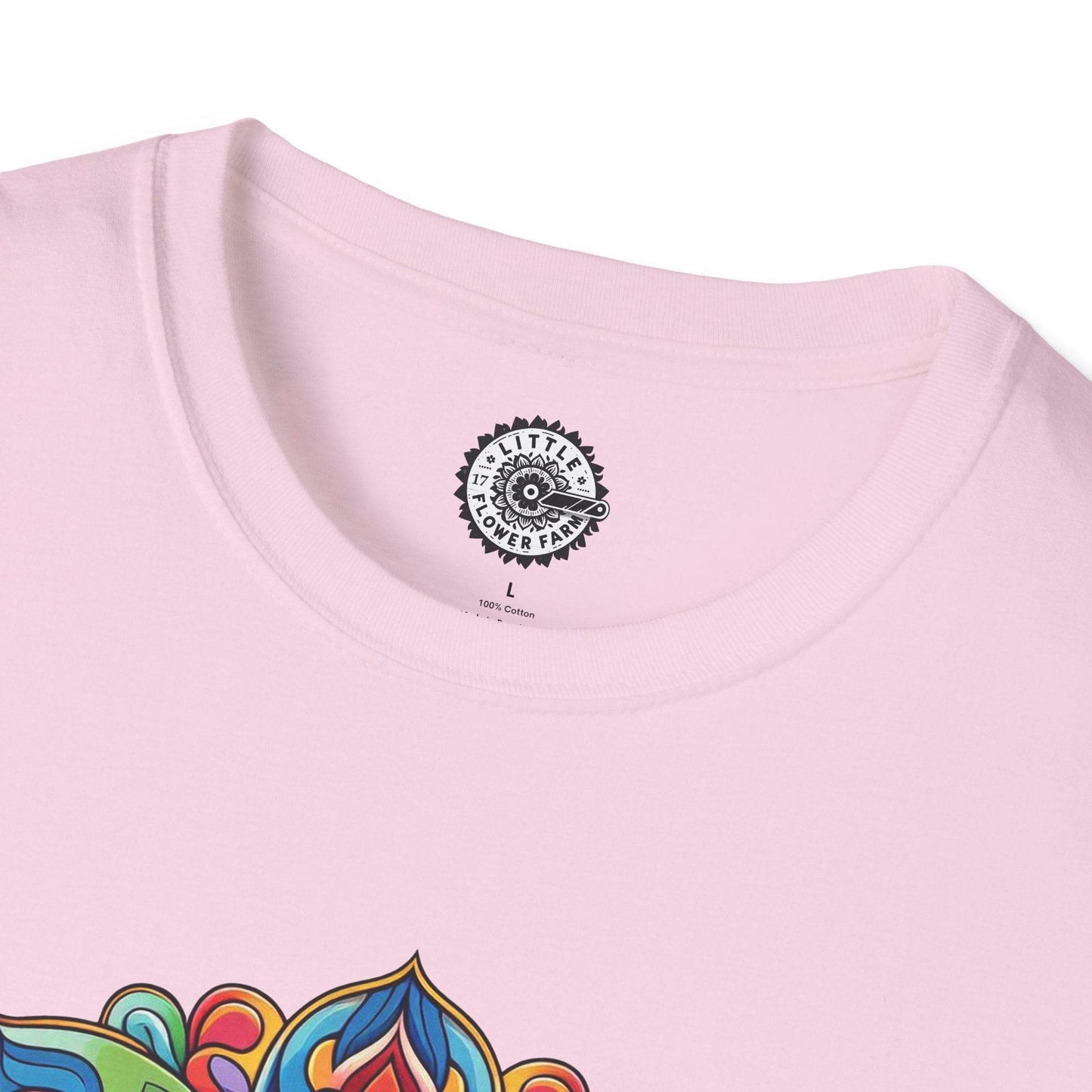Flower Power Unisex T-Shirt, Floral Print Tee, Hippie Style Shirt, Soft Cotton Top, Boho Chic Fashion - Little Flower Farm