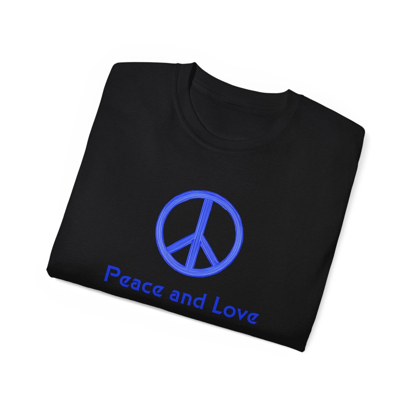 Peace and Love Ladies' 100% Cotton T-Shirt, Global Peace Tee, No Fighting Shirt, Peace Symbol Top, V-Neck Peace Typography Tee - Little Flower Farm