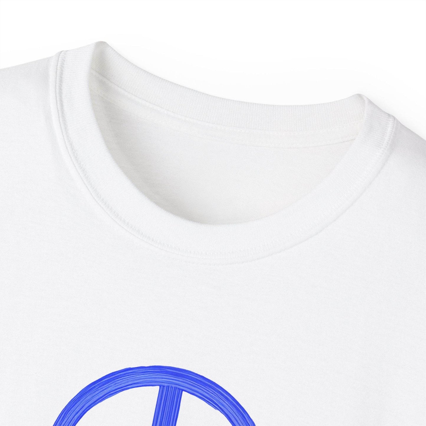 Peace and Love Ladies' 100% Cotton T-Shirt, Global Peace Tee, No Fighting Shirt, Peace Symbol Top, V-Neck Peace Typography Tee - Little Flower Farm