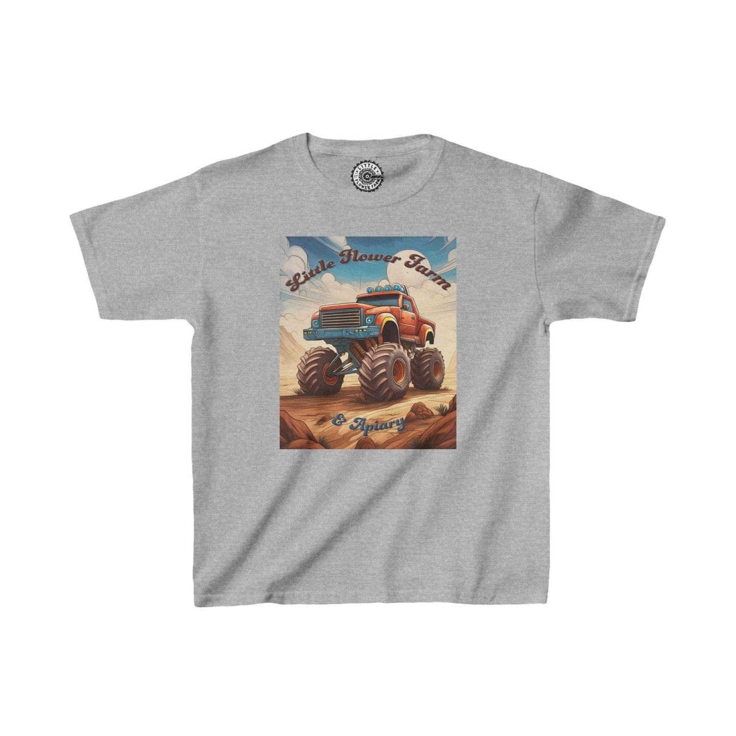 Little Flower Farm Monster Truck Kids Heavy Cotton™ Tee - Little Flower Farm