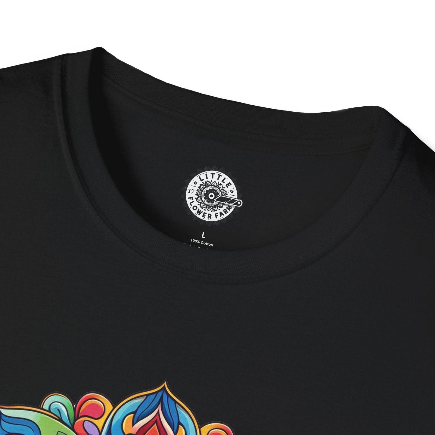 Flower Power Unisex T-Shirt, Floral Print Tee, Hippie Style Shirt, Soft Cotton Top, Boho Chic Fashion - Little Flower Farm