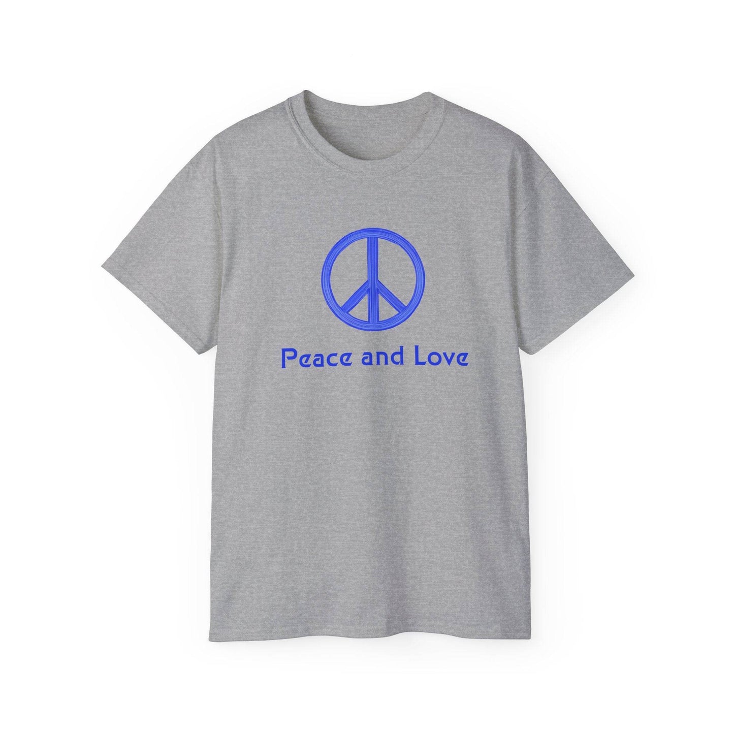 Peace and Love Ladies' 100% Cotton T-Shirt, Global Peace Tee, No Fighting Shirt, Peace Symbol Top, V-Neck Peace Typography Tee - Little Flower Farm