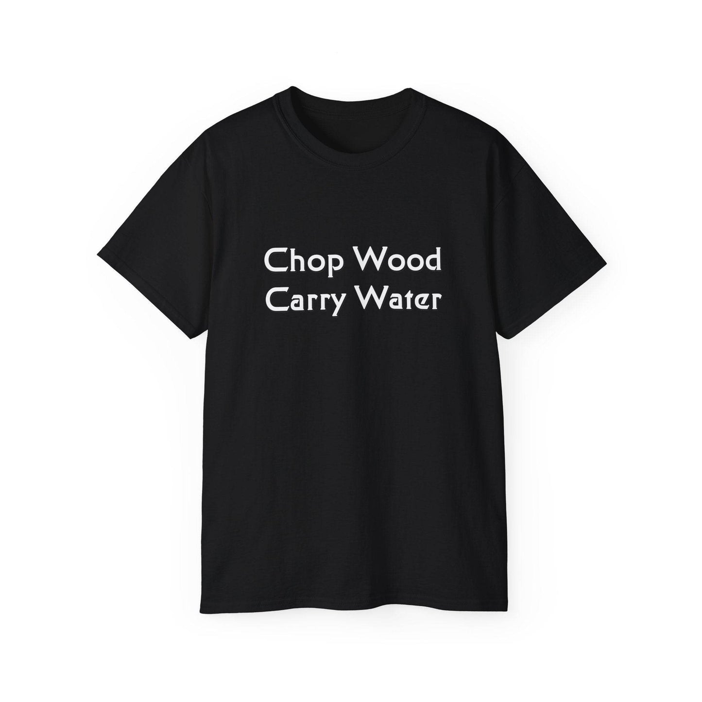 Zen Buddhism Chop Wood Carry Water Proverb T-Shirt, Graphic Tee, Mindfulness Gift, Meditation Shirt, Buddhist Quote Clothing - Little Flower Farm