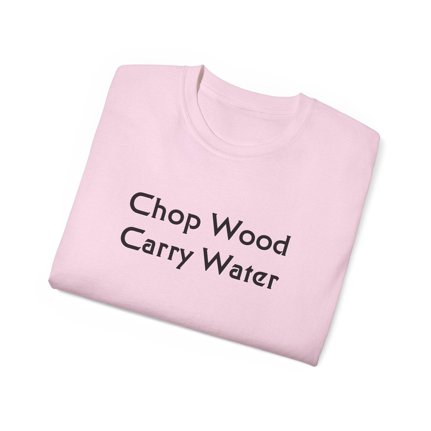 Zen Buddhism Chop Wood Carry Water Proverb T-Shirt, Graphic Tee, Mindfulness Gift, Meditation Shirt, Buddhist Quote Clothing - Little Flower Farm
