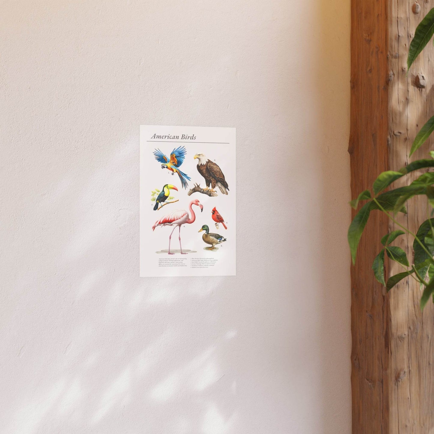 Bird Fine Art Poster, Macaw Bald Eagle Toucan Flamingo Cardinal Mallard Duck, Satin Wall Art Print, Archival Matte Decor, Wildlife Lover - Little Flower Farm