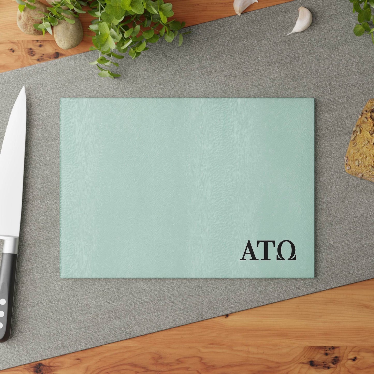 Alpha Tau Omega ATO Glass Cutting Board - Little Flower Farm