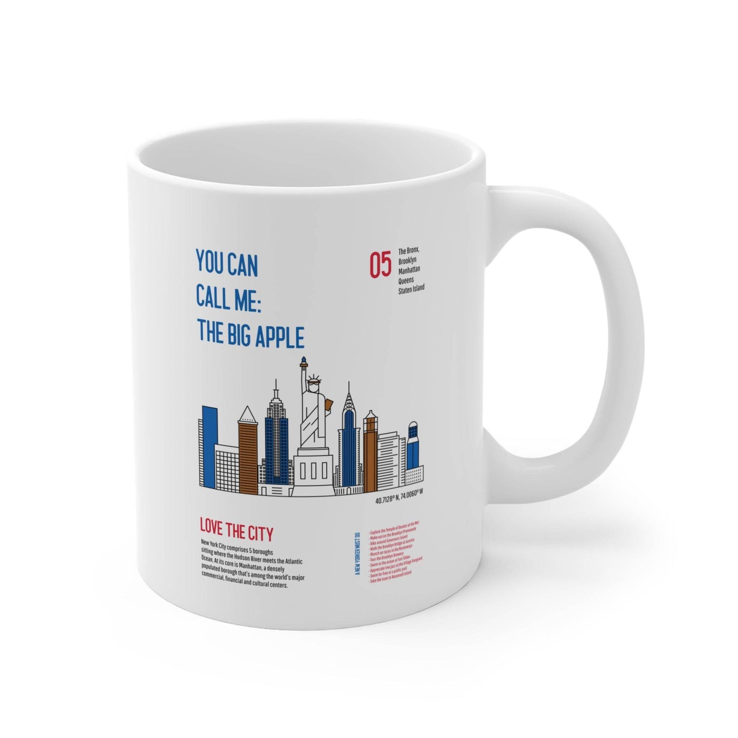 New York Themed Coffee Tea Mug 11oz - Little Flower Farm