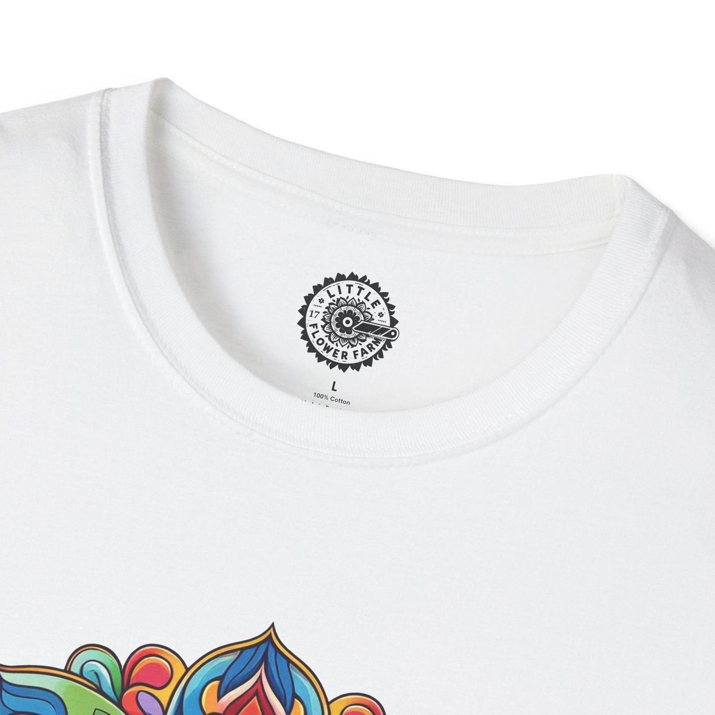 Flower Power Unisex T-Shirt, Floral Print Tee, Hippie Style Shirt, Soft Cotton Top, Boho Chic Fashion - Little Flower Farm