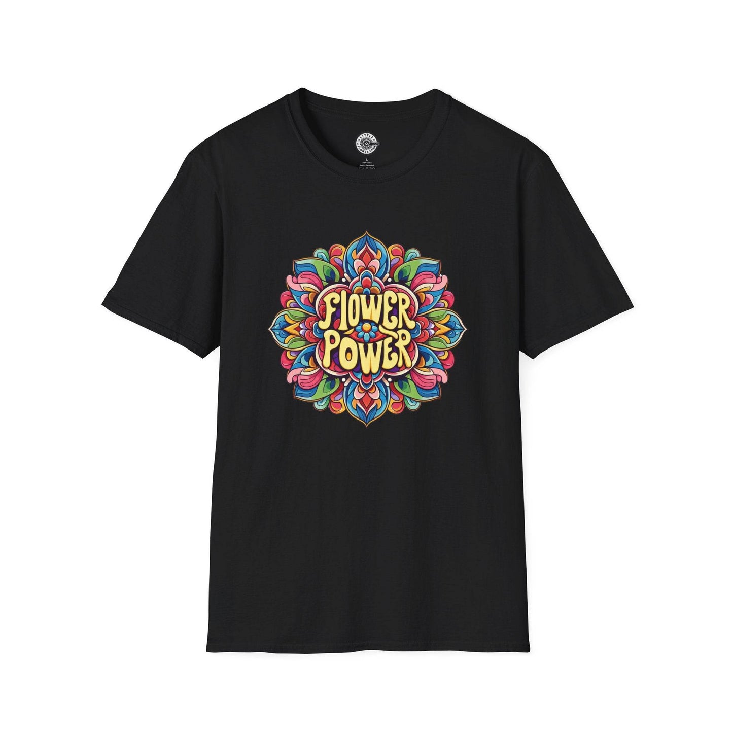 Flower Power Unisex T-Shirt, Floral Print Tee, Hippie Style Shirt, Soft Cotton Top, Boho Chic Fashion - Little Flower Farm