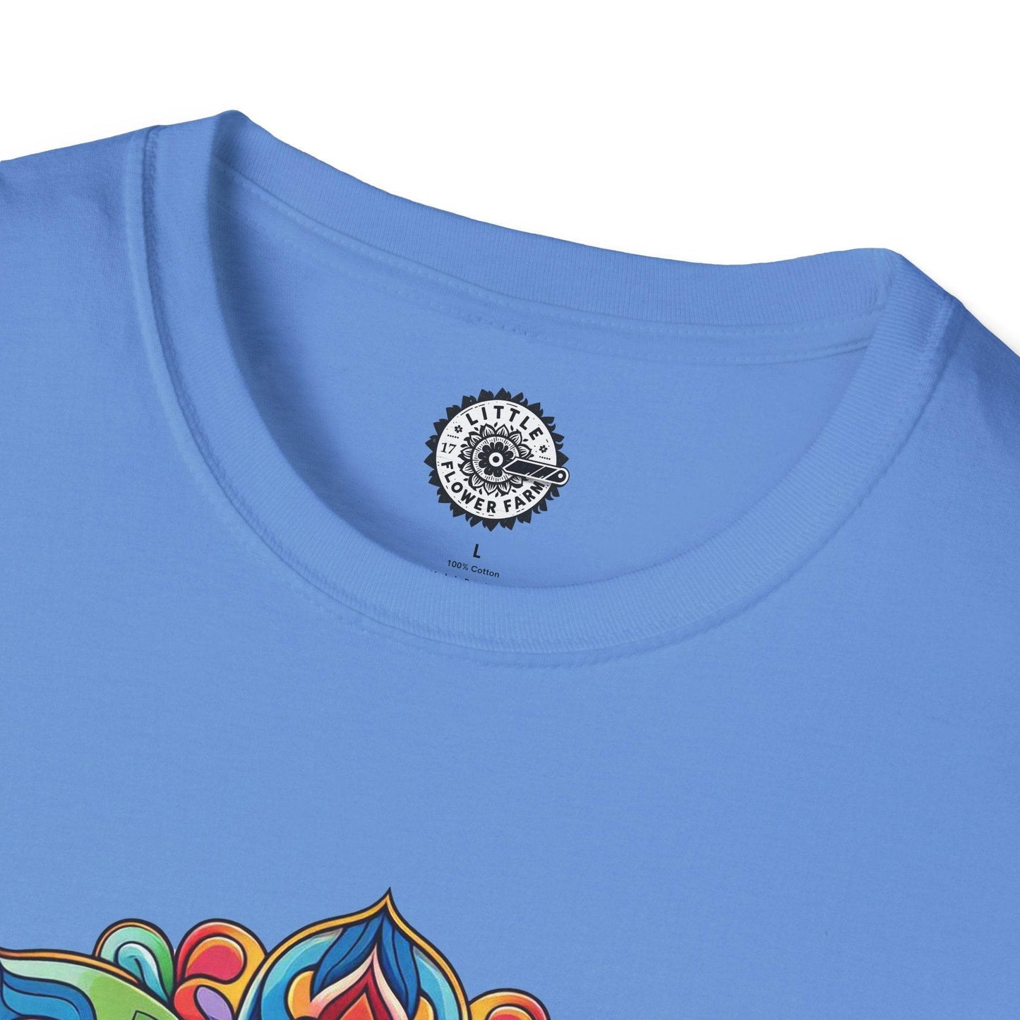 Flower Power Unisex T-Shirt, Floral Print Tee, Hippie Style Shirt, Soft Cotton Top, Boho Chic Fashion - Little Flower Farm
