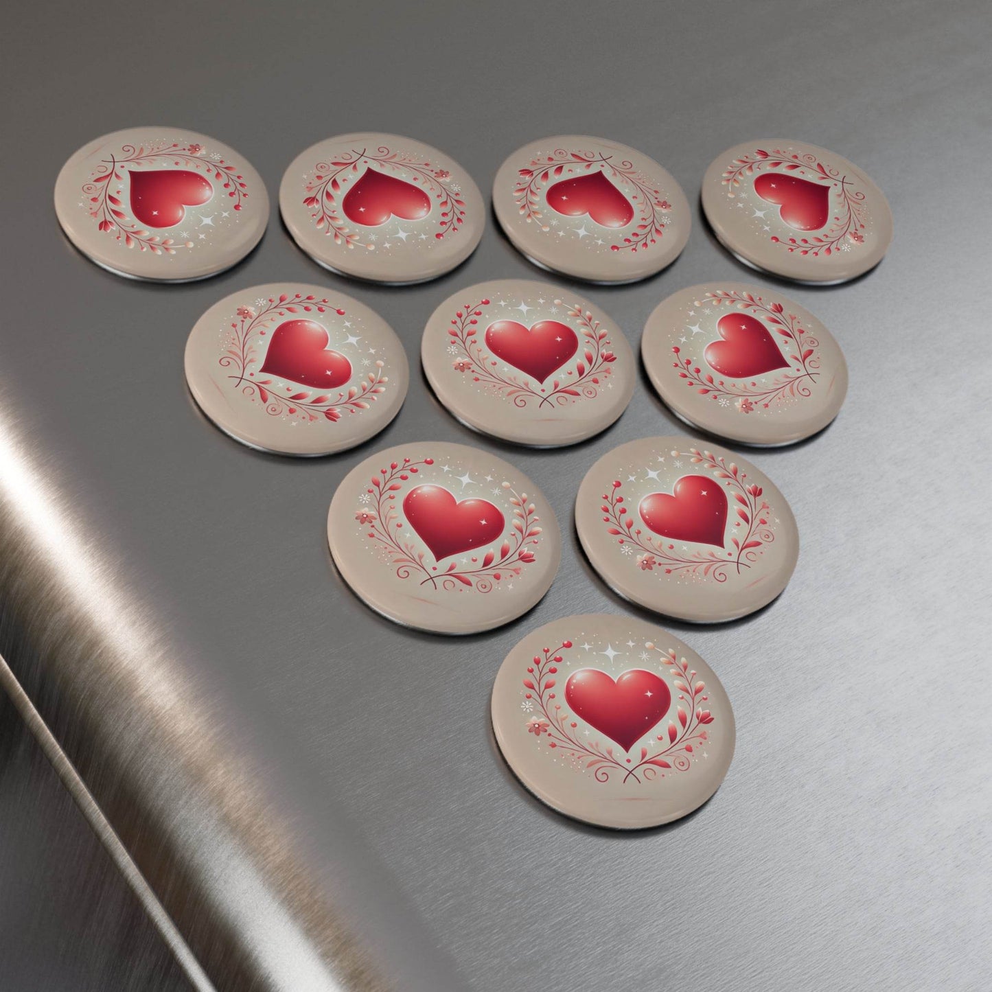 Magnet Set - Colorful Heart Shaped Valentines Day Anniversary Gift - Little Flower Farm