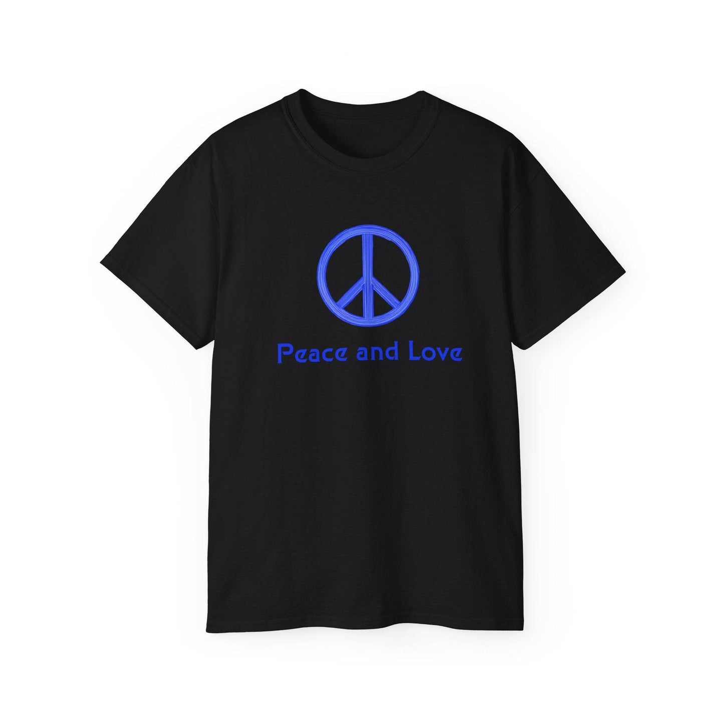 Peace and Love Ladies' 100% Cotton T-Shirt, Global Peace Tee, No Fighting Shirt, Peace Symbol Top, V-Neck Peace Typography Tee - Little Flower Farm