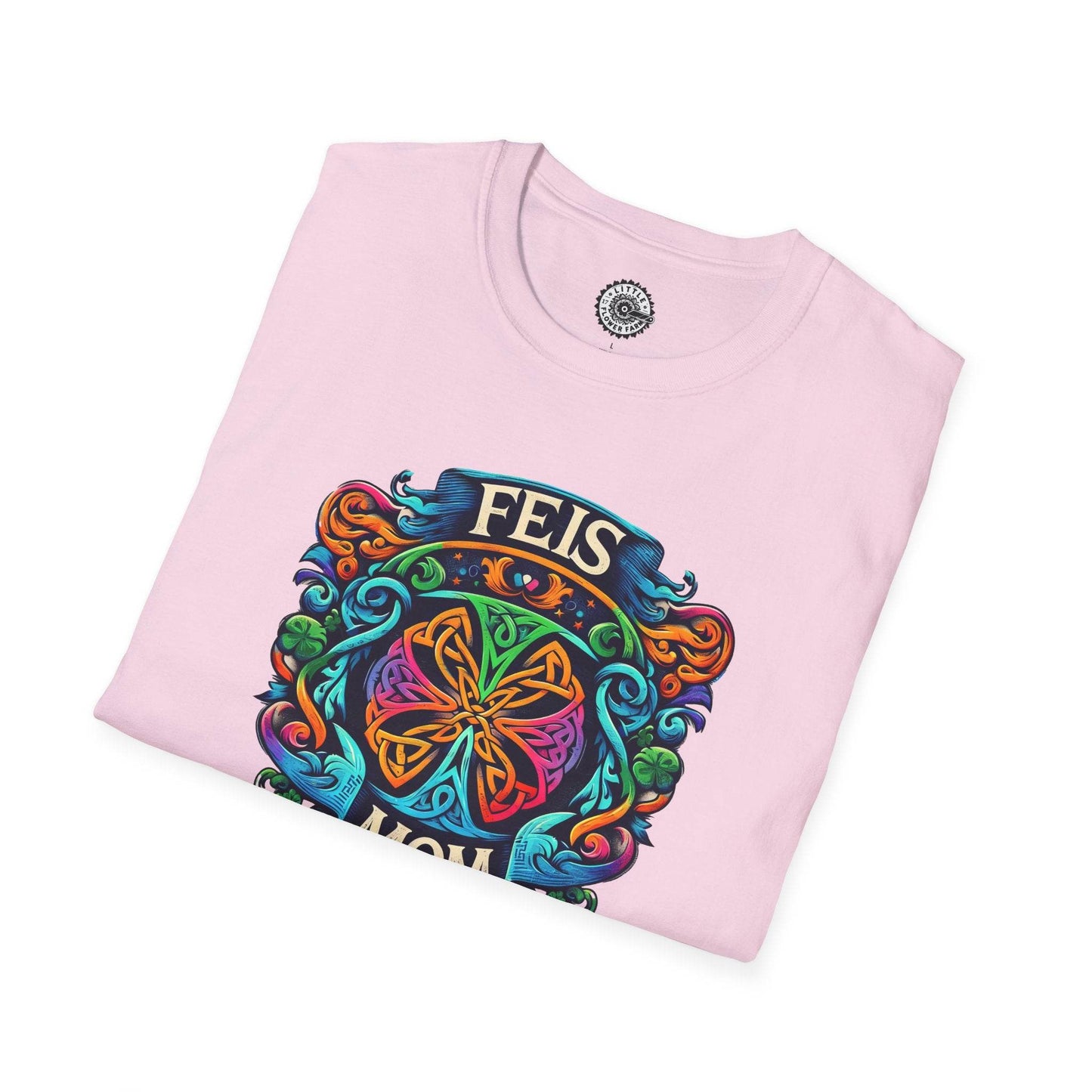 Feis Mom Irish Dance Competition Themed Unisex Softstyle T-Shirt - Lightweight Tee for Dance Moms, Irish Dance Fans, St. Patrick's Day Gift, - Little Flower Farm