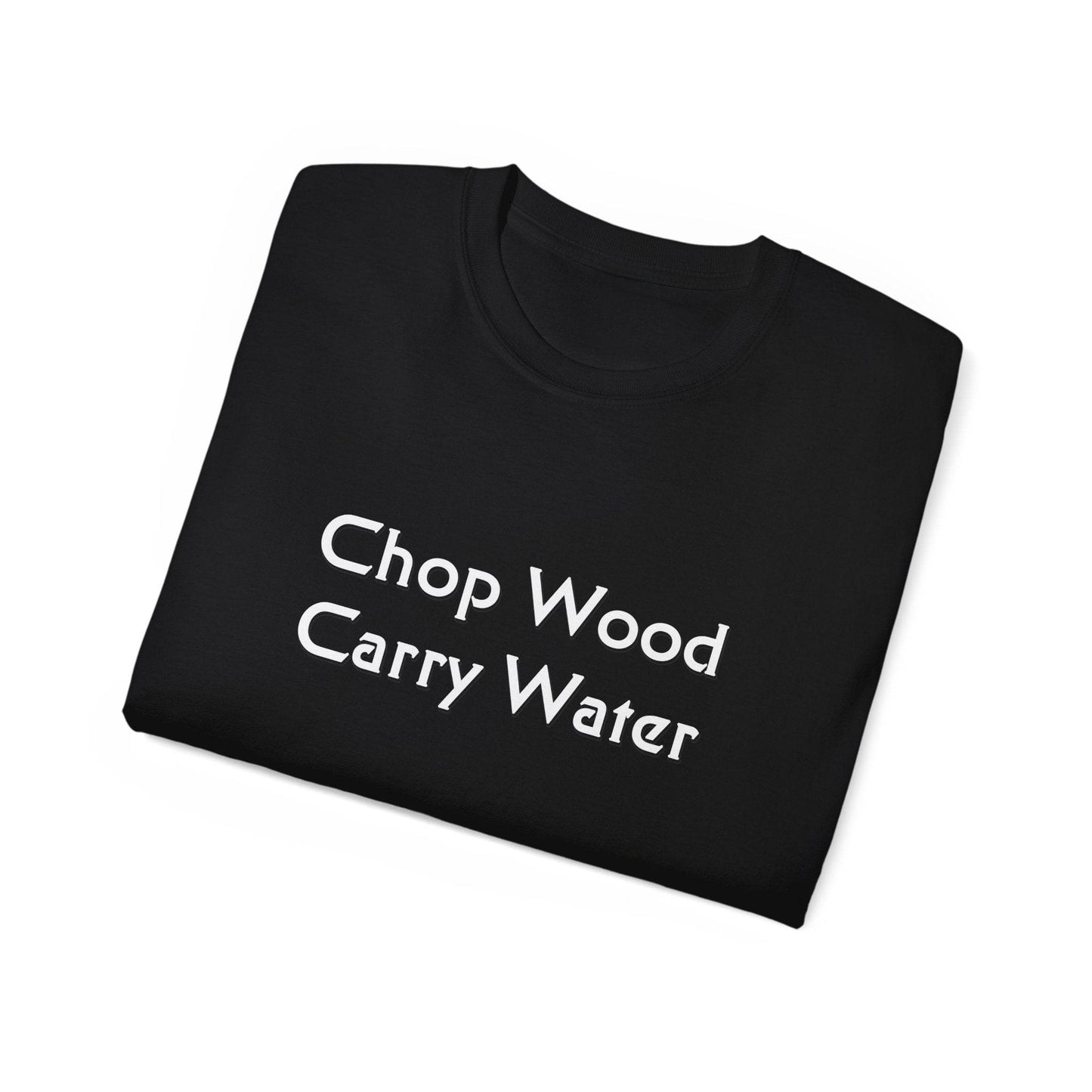 Zen Buddhism Chop Wood Carry Water Proverb T-Shirt, Graphic Tee, Mindfulness Gift, Meditation Shirt, Buddhist Quote Clothing - Little Flower Farm