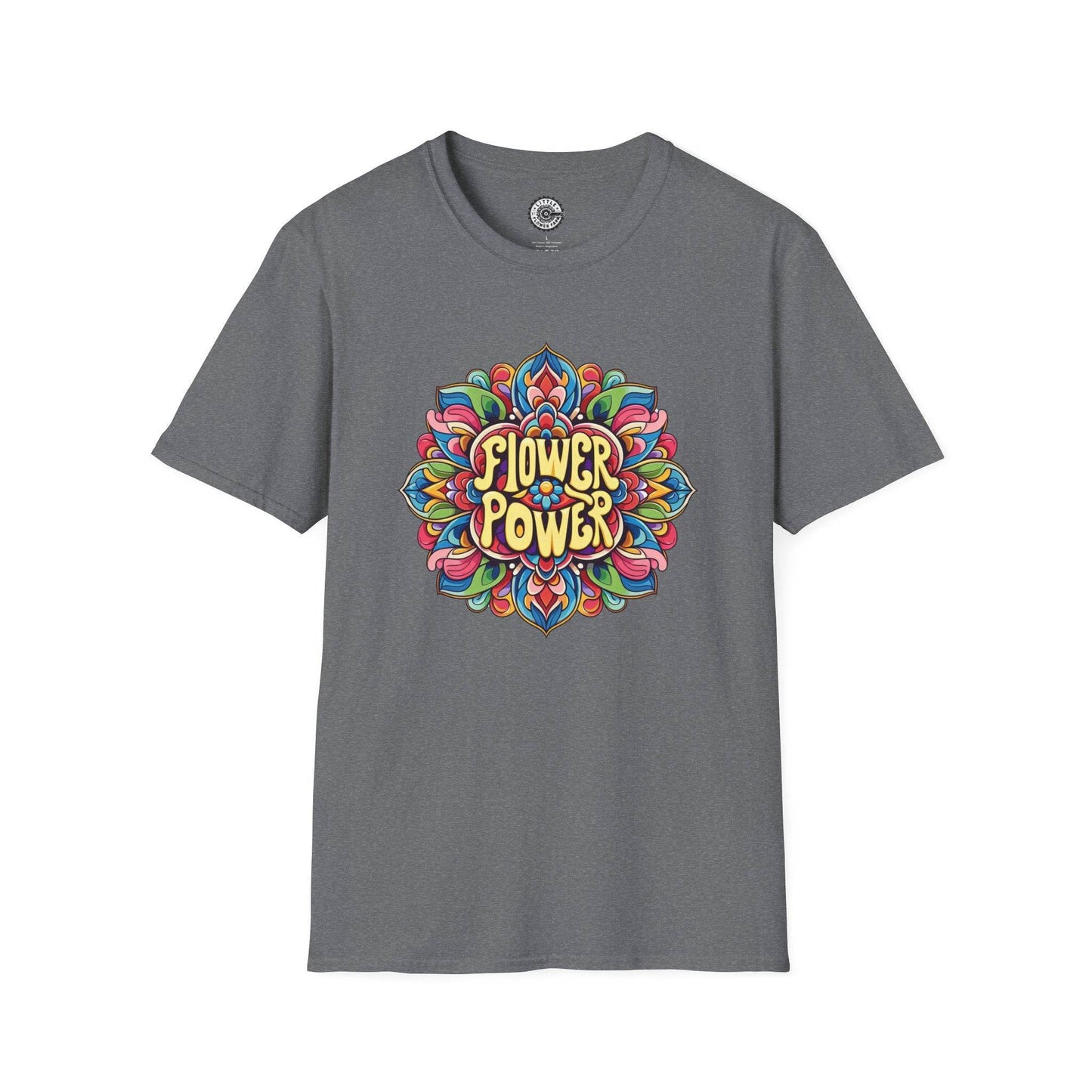Flower Power Unisex T-Shirt, Floral Print Tee, Hippie Style Shirt, Soft Cotton Top, Boho Chic Fashion - Little Flower Farm