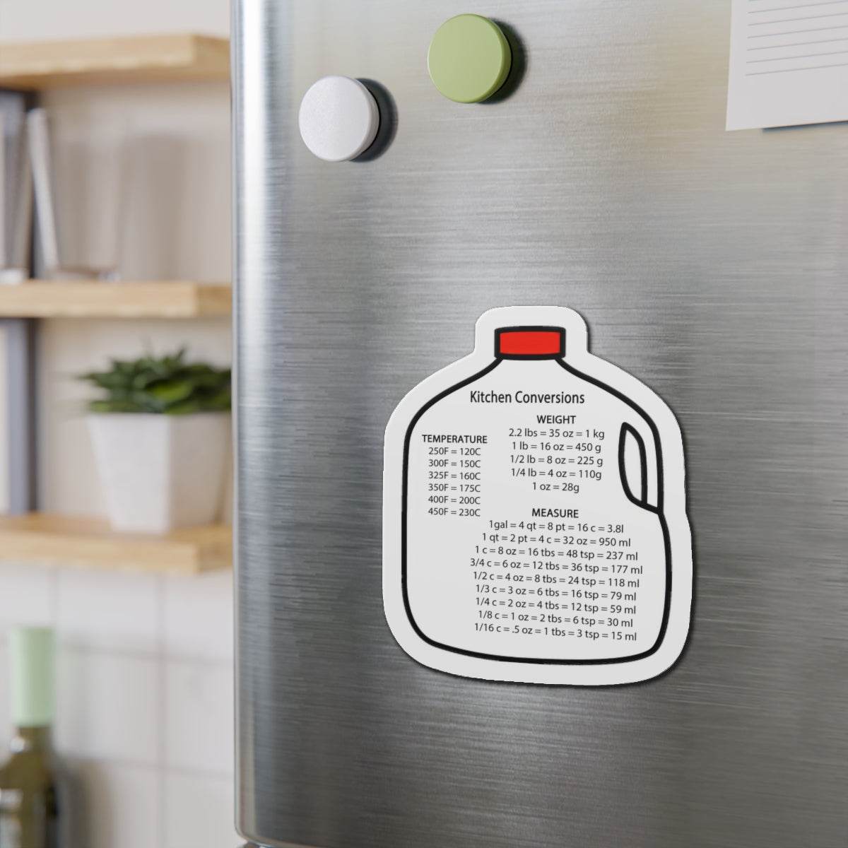 Kitchen Conversions Milk Jug Shaped Die-Cut Magnet - Little Flower Farm