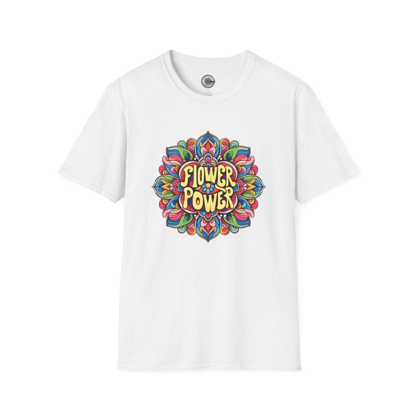 Flower Power Unisex T-Shirt, Floral Print Tee, Hippie Style Shirt, Soft Cotton Top, Boho Chic Fashion - Little Flower Farm