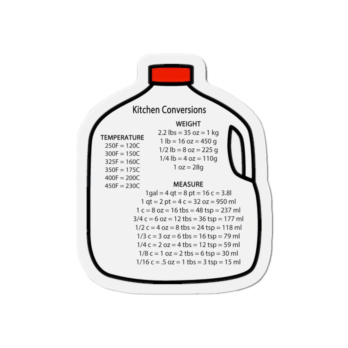 Kitchen Conversions Milk Jug Shaped Die-Cut Magnet - Little Flower Farm