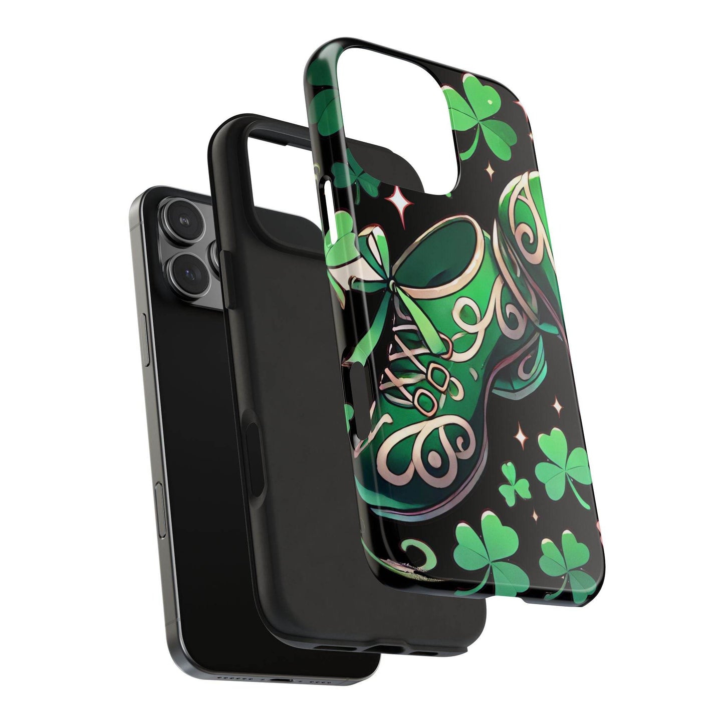 Irish Dance Shoe Tough Phone Case - St. Patrick's Day Gift, Protective Cover, Irish Dance Lover Phone Accessory, Celtic Dance Shoes Case - Little Flower Farm