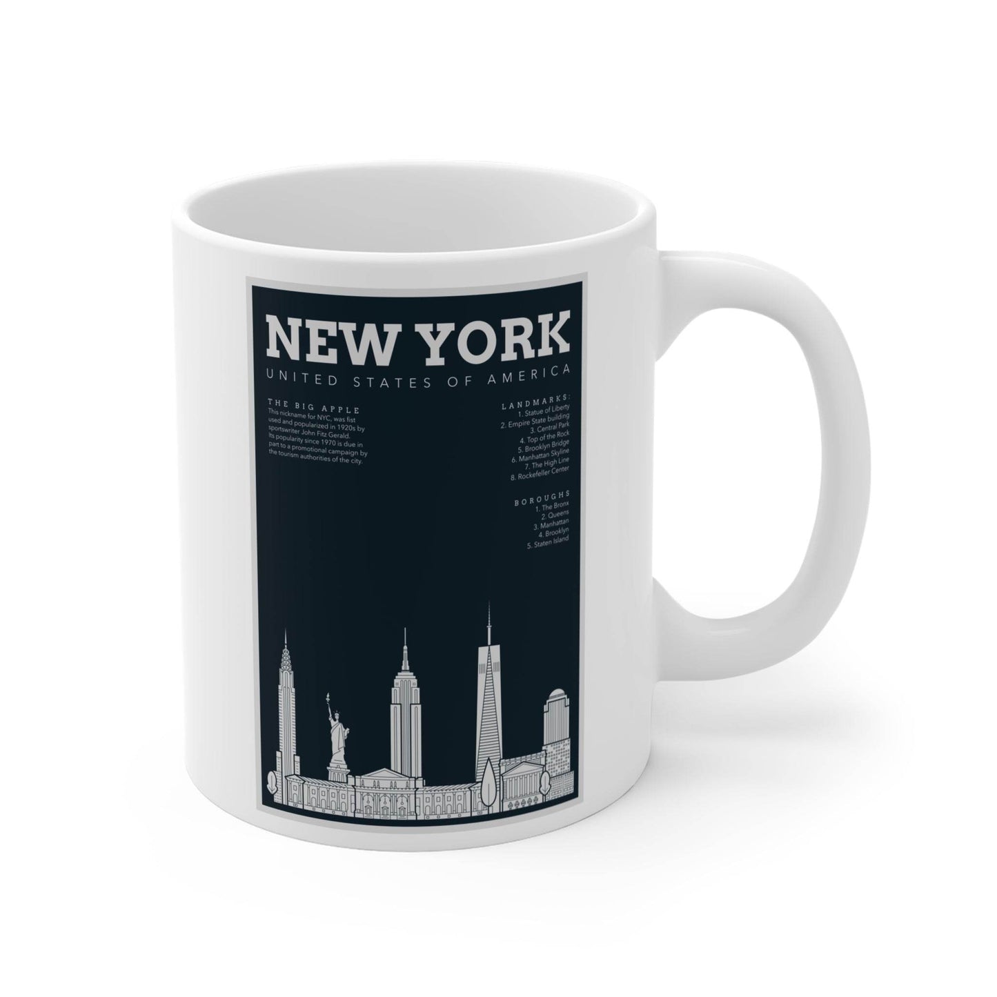 New York Themed Coffee Tea Mug 11oz - Little Flower Farm
