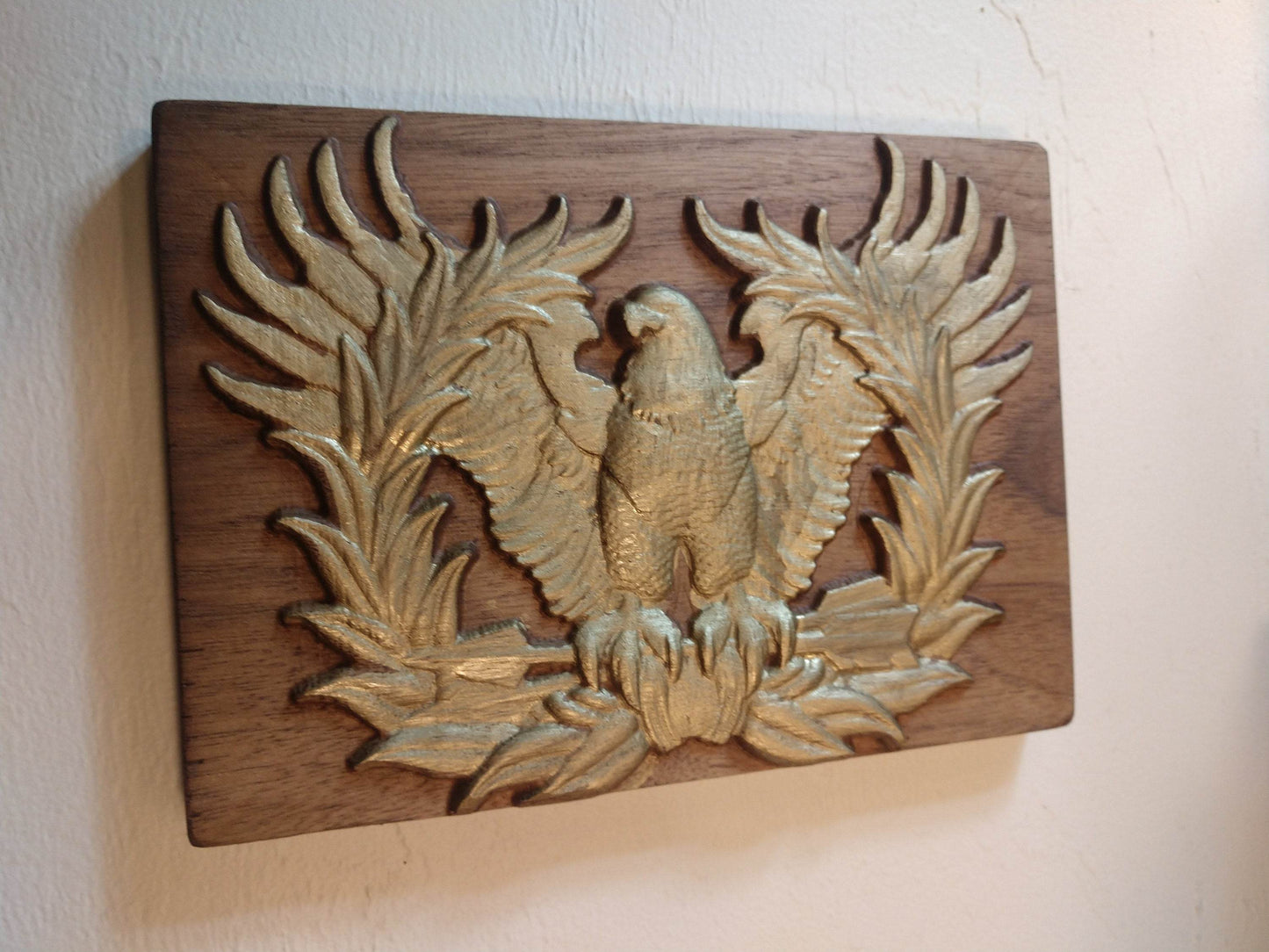 Solid Walnut and Gold Warrant Officer Insignia Plaque - Little Flower Farm