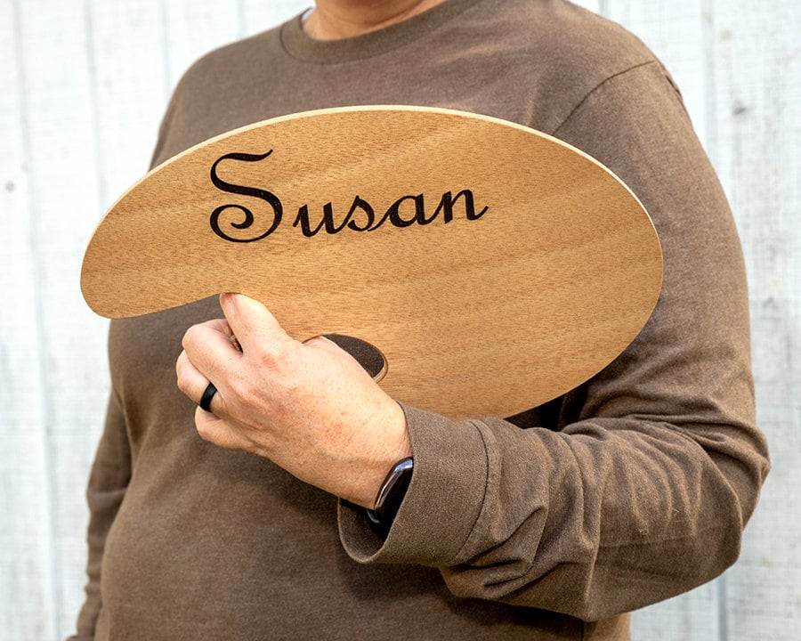 Custom Laser Engraved Wood Paint Palette for Left or Right Handed Artists! - Little Flower Farm