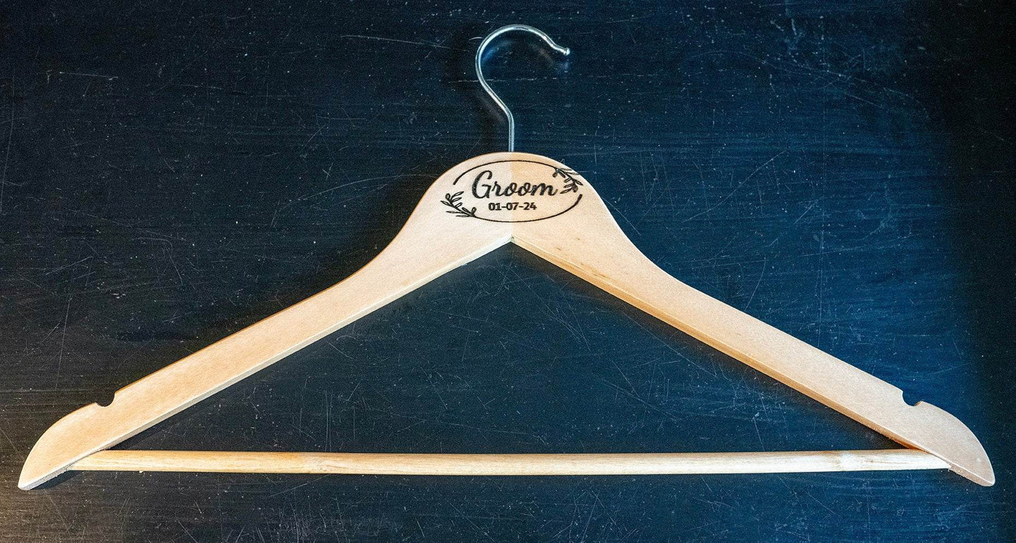 Wedding Hanger, Bridal Hanger, Bridesmaid Gift, Custom Engagement Gifts, Mother of the Bride Gift, Maid of honor Gift, Unique Bride gift - Little Flower Farm