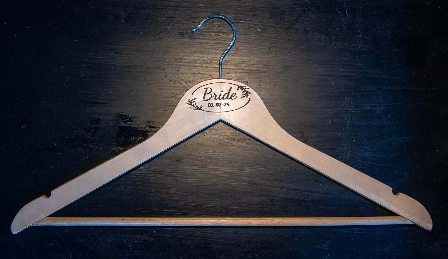 Wedding Hanger, Bridal Hanger, Bridesmaid Gift, Custom Engagement Gifts, Mother of the Bride Gift, Maid of honor Gift, Unique Bride gift - Little Flower Farm