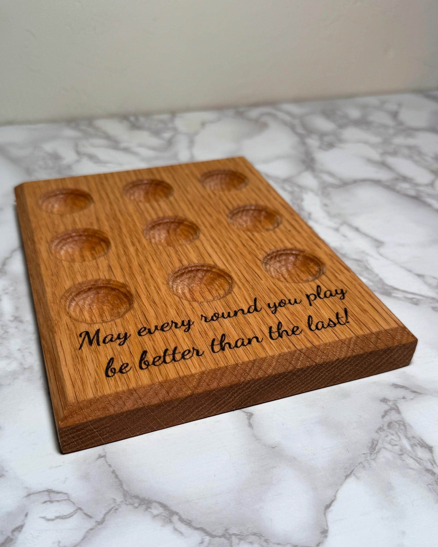 Solid Oak Golf Ball Display Pyramid | Golf Accessories | Sports Gift | Custom Golf Gifts | Groom Gift | Golfer Gifts | 14 Balls Display | - Little Flower Farm