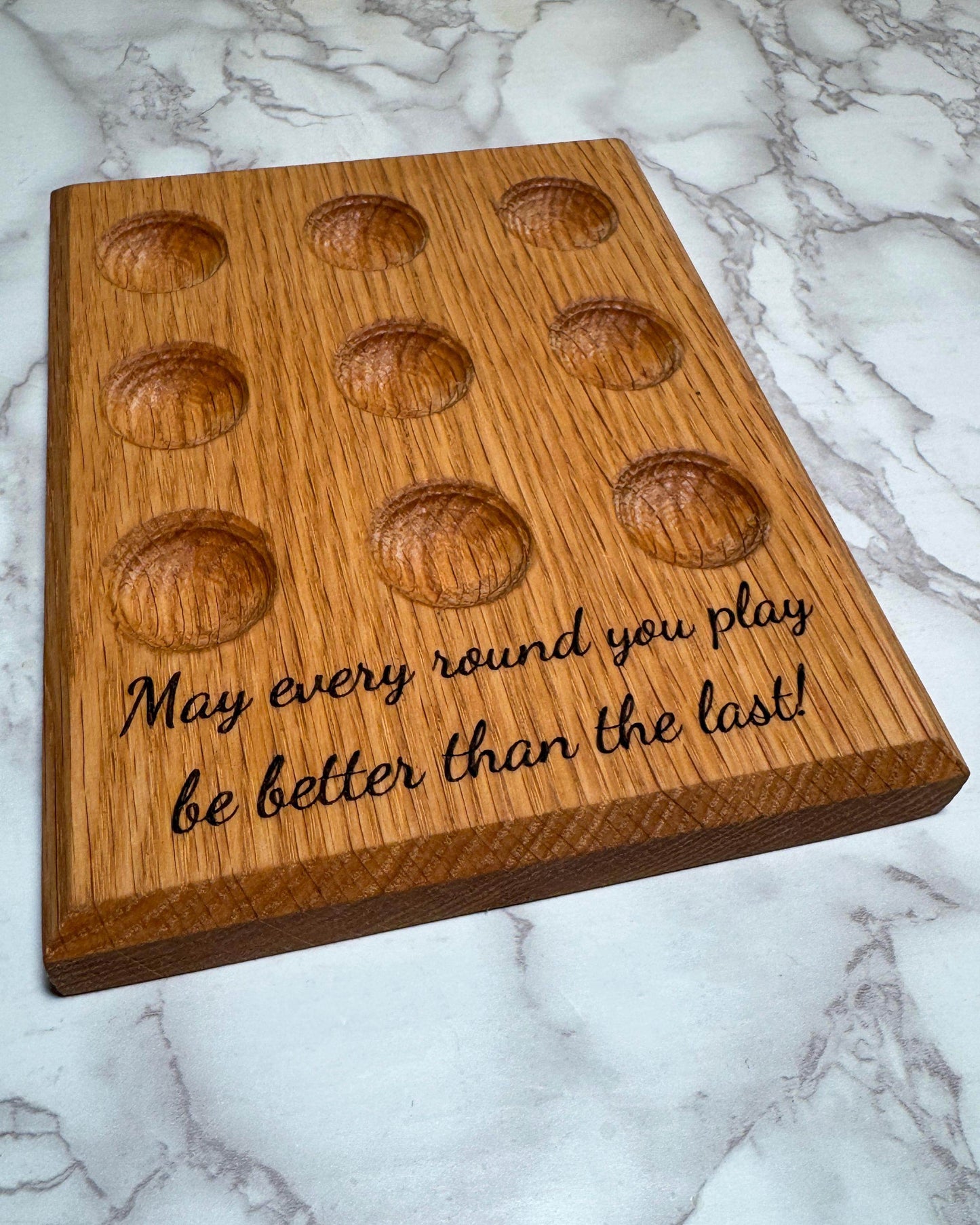 Solid Oak Golf Ball Display Pyramid | Golf Accessories | Sports Gift | Custom Golf Gifts | Groom Gift | Golfer Gifts | 14 Balls Display | - Little Flower Farm