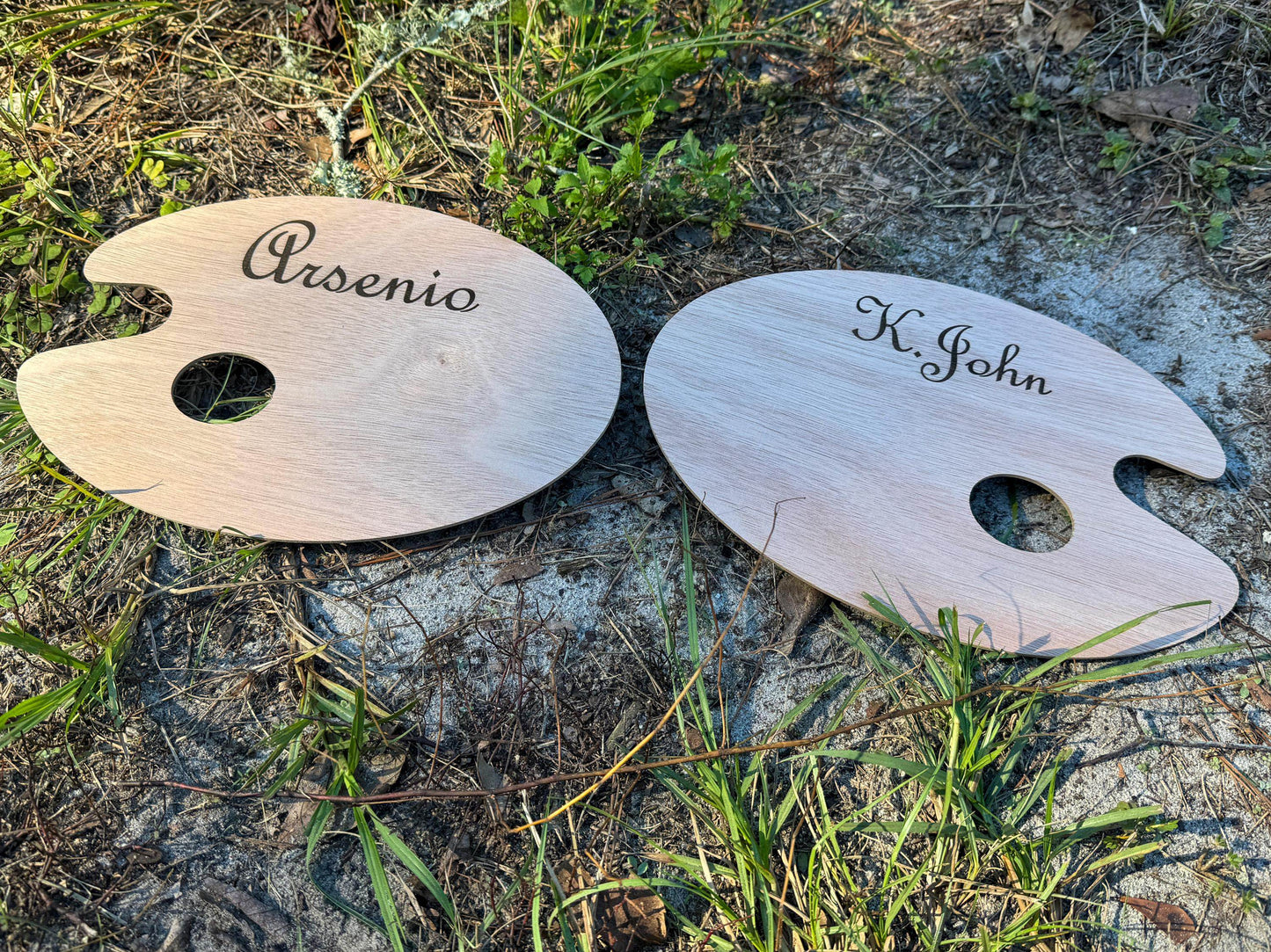 Custom Laser Engraved Wood Paint Palette for Left or Right Handed Artists! - Little Flower Farm