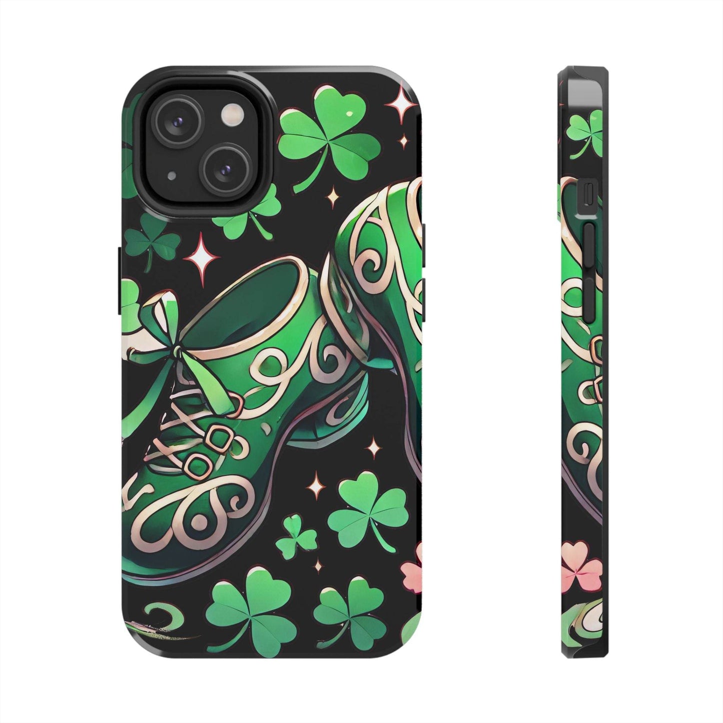 Irish Dance Shoe Tough Phone Case - St. Patrick's Day Gift, Protective Cover, Irish Dance Lover Phone Accessory, Celtic Dance Shoes Case - Little Flower Farm