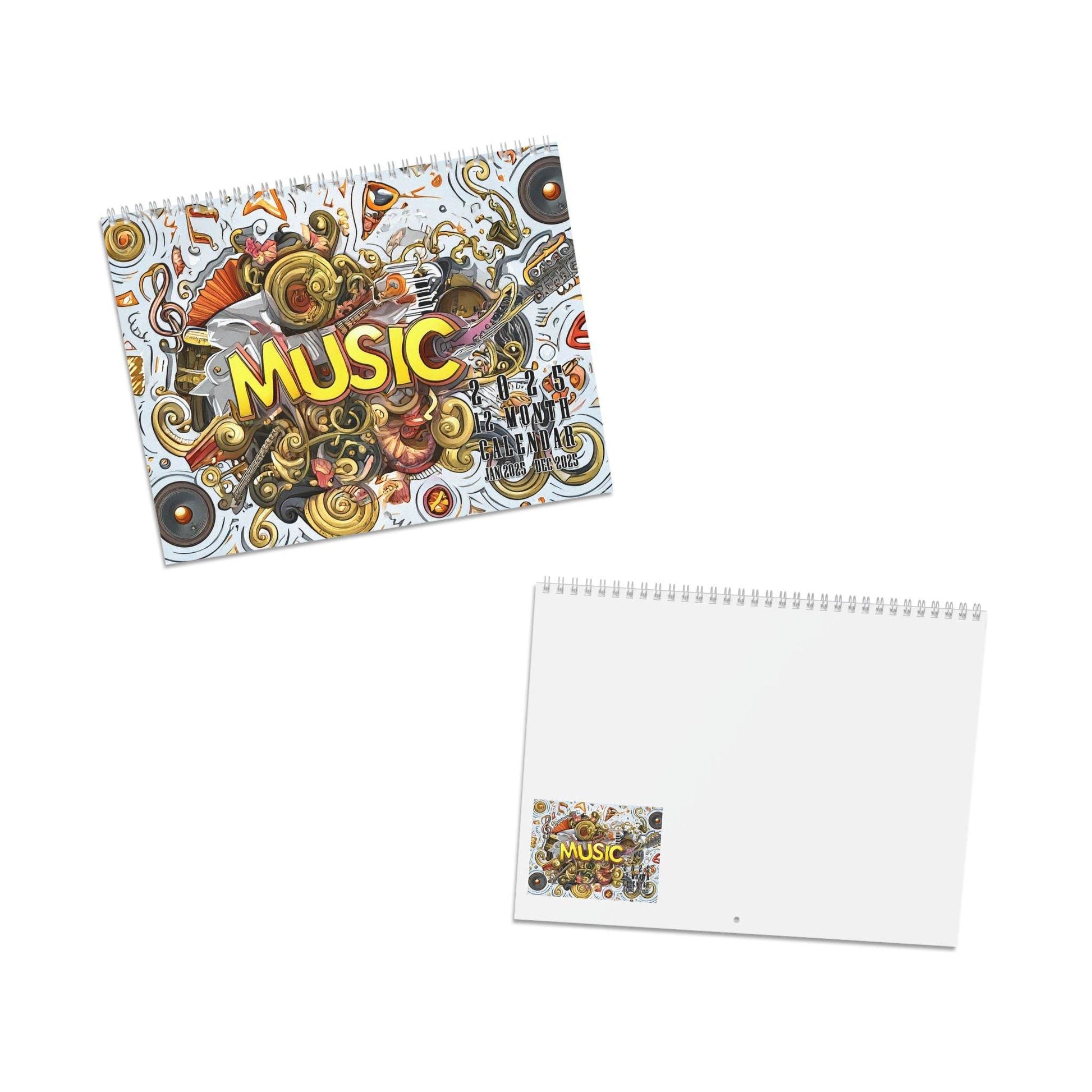 Music Calendar, Song Titles 2025 Wall Calendar, Music Lover Gift, Song Names Monthly Planner, Music Theme Organizer, Musician Gift Idea - Little Flower Farm