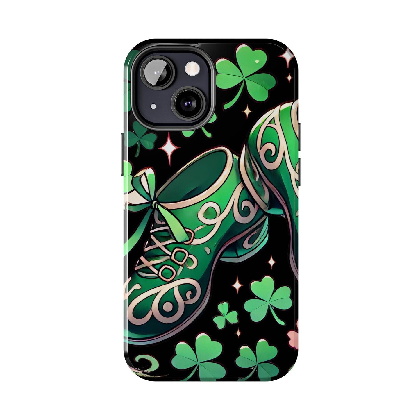 Irish Dance Shoe Tough Phone Case - St. Patrick's Day Gift, Protective Cover, Irish Dance Lover Phone Accessory, Celtic Dance Shoes Case - Little Flower Farm