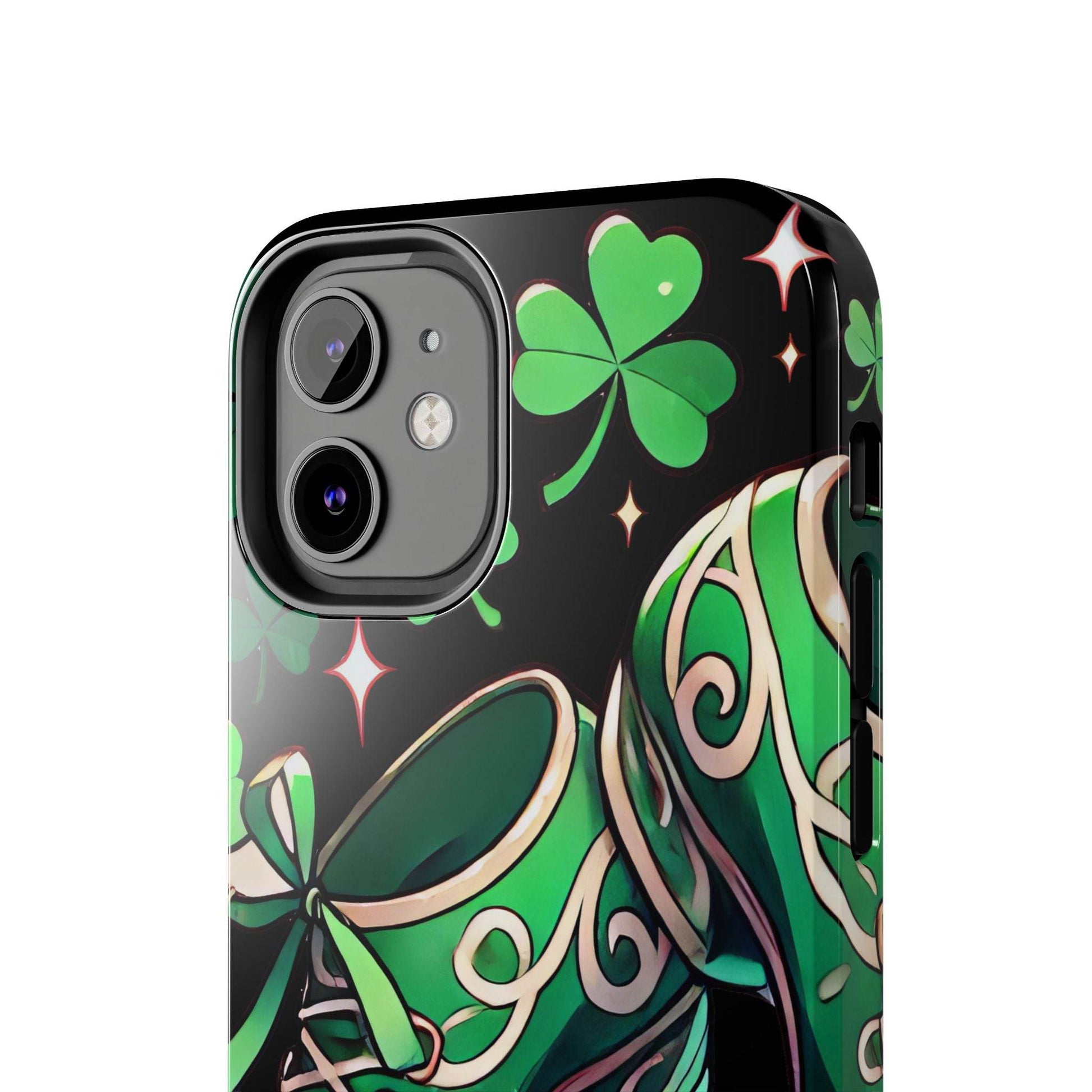 Irish Dance Shoe Tough Phone Case - St. Patrick's Day Gift, Protective Cover, Irish Dance Lover Phone Accessory, Celtic Dance Shoes Case - Little Flower Farm