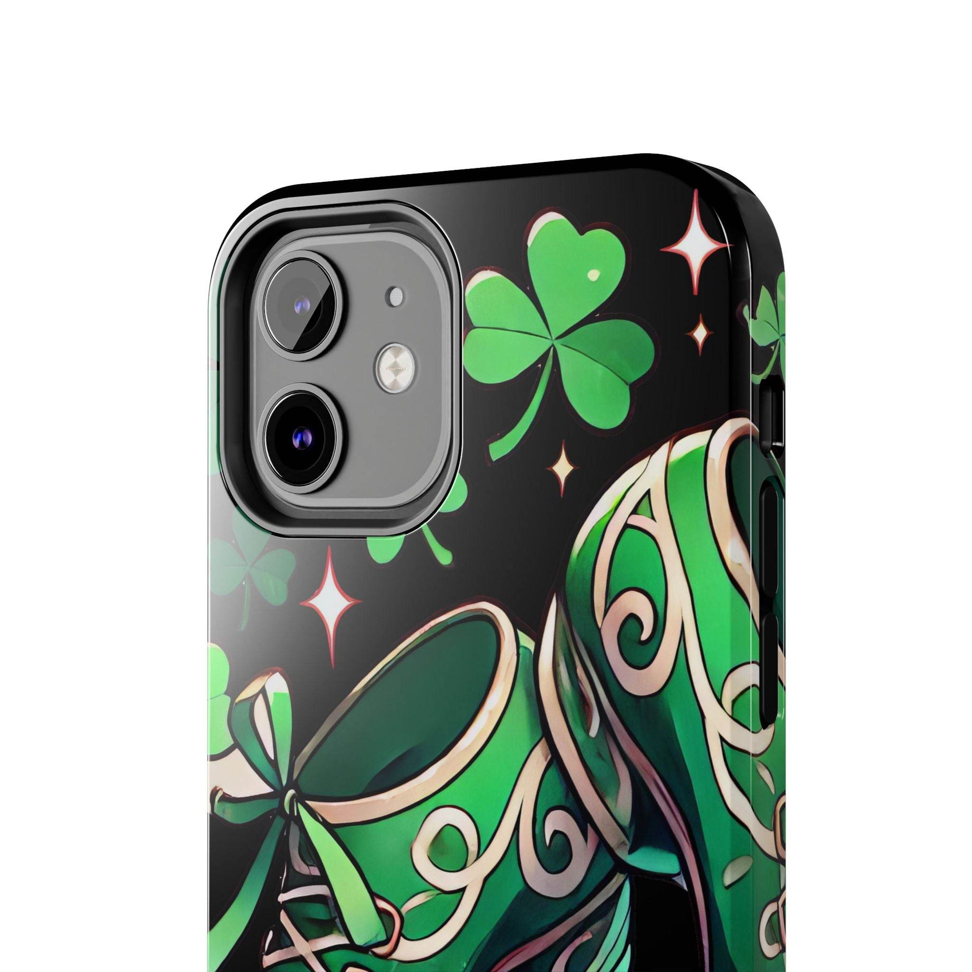 Irish Dance Shoe Tough Phone Case - St. Patrick's Day Gift, Protective Cover, Irish Dance Lover Phone Accessory, Celtic Dance Shoes Case - Little Flower Farm