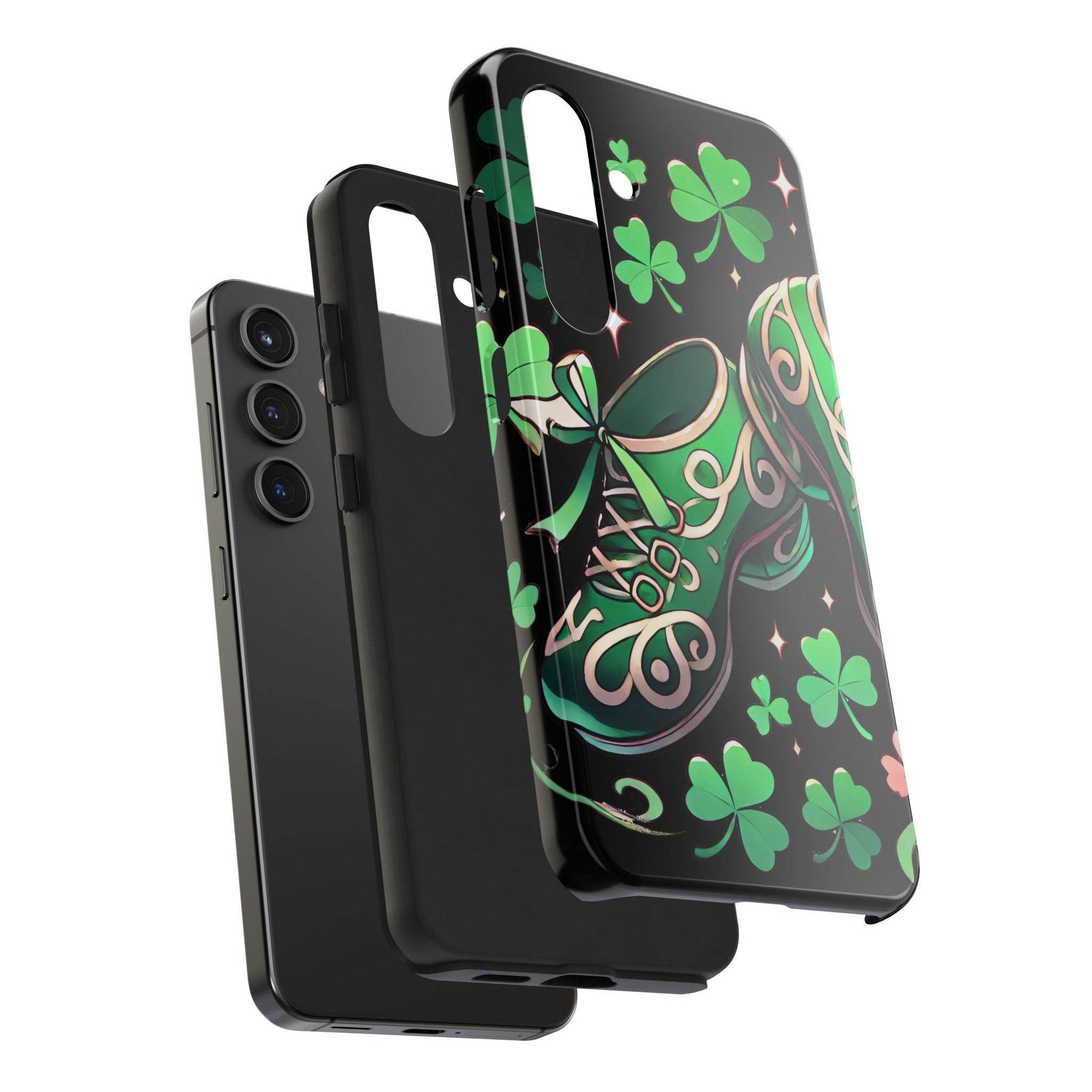 Irish Dance Shoe Tough Phone Case - St. Patrick's Day Gift, Protective Cover, Irish Dance Lover Phone Accessory, Celtic Dance Shoes Case - Little Flower Farm