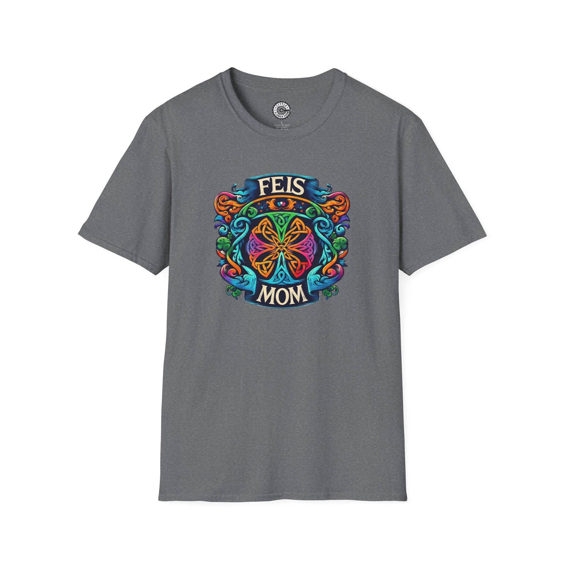 Feis Mom Irish Dance Competition Themed Unisex Softstyle T-Shirt - Lightweight Tee for Dance Moms, Irish Dance Fans, St. Patrick's Day Gift, - Little Flower Farm