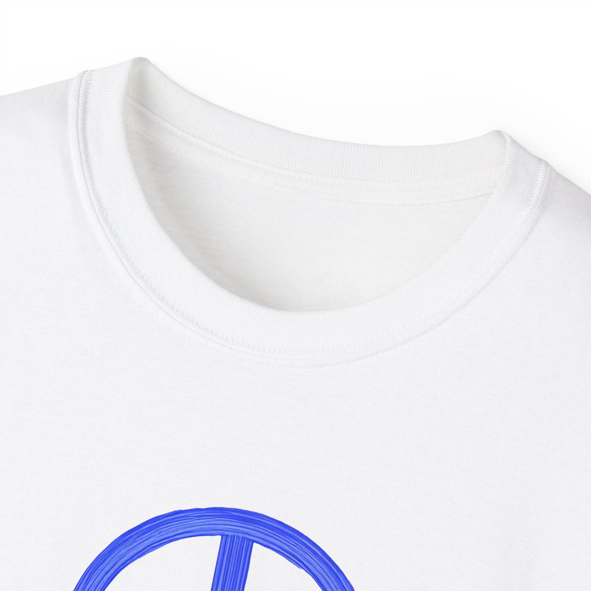 Peace and Love Ladies' 100% Cotton T-Shirt, Global Peace Tee, No Fighting Shirt, Peace Symbol Top, V-Neck Peace Typography Tee - Little Flower Farm