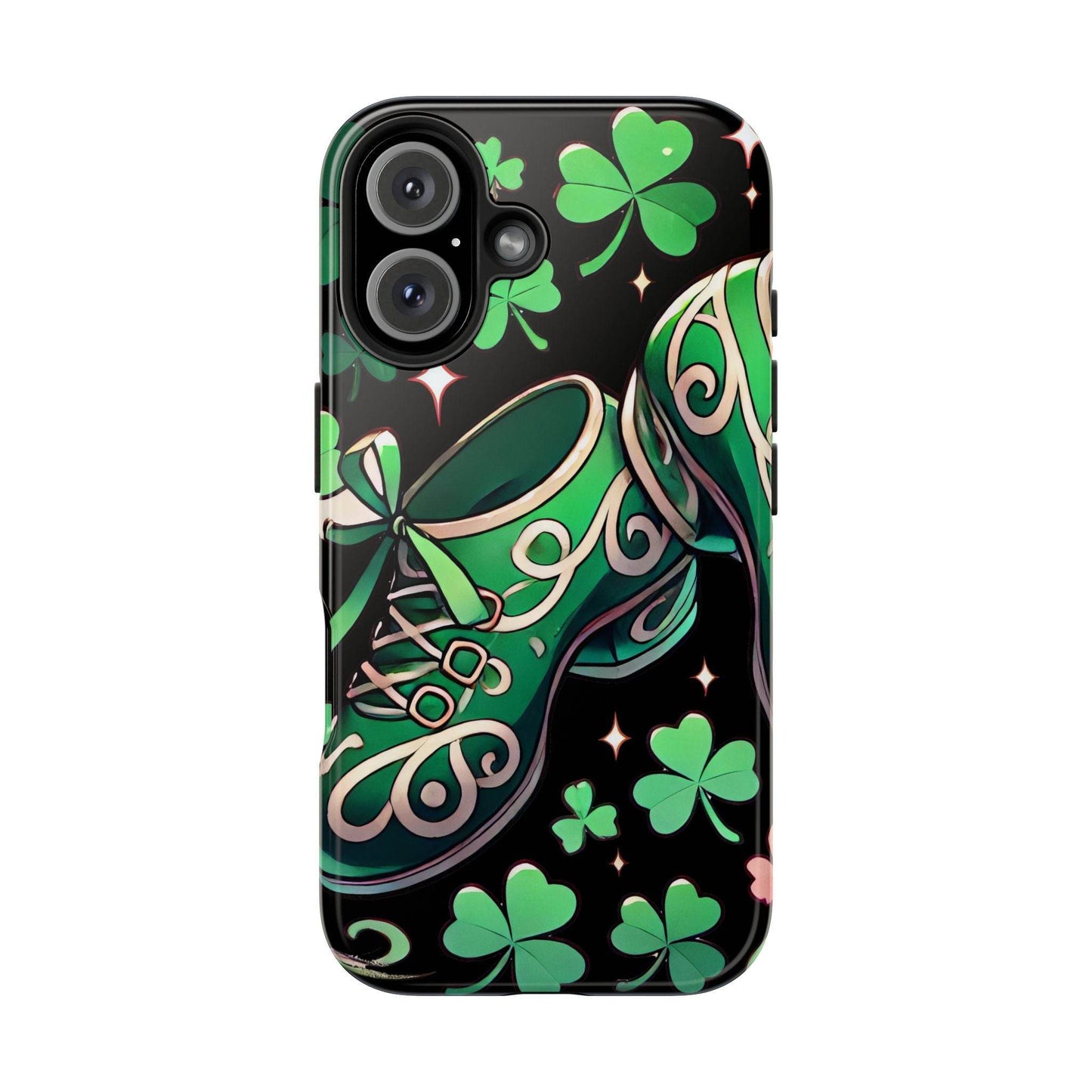 Irish Dance Shoe Tough Phone Case - St. Patrick's Day Gift, Protective Cover, Irish Dance Lover Phone Accessory, Celtic Dance Shoes Case - Little Flower Farm