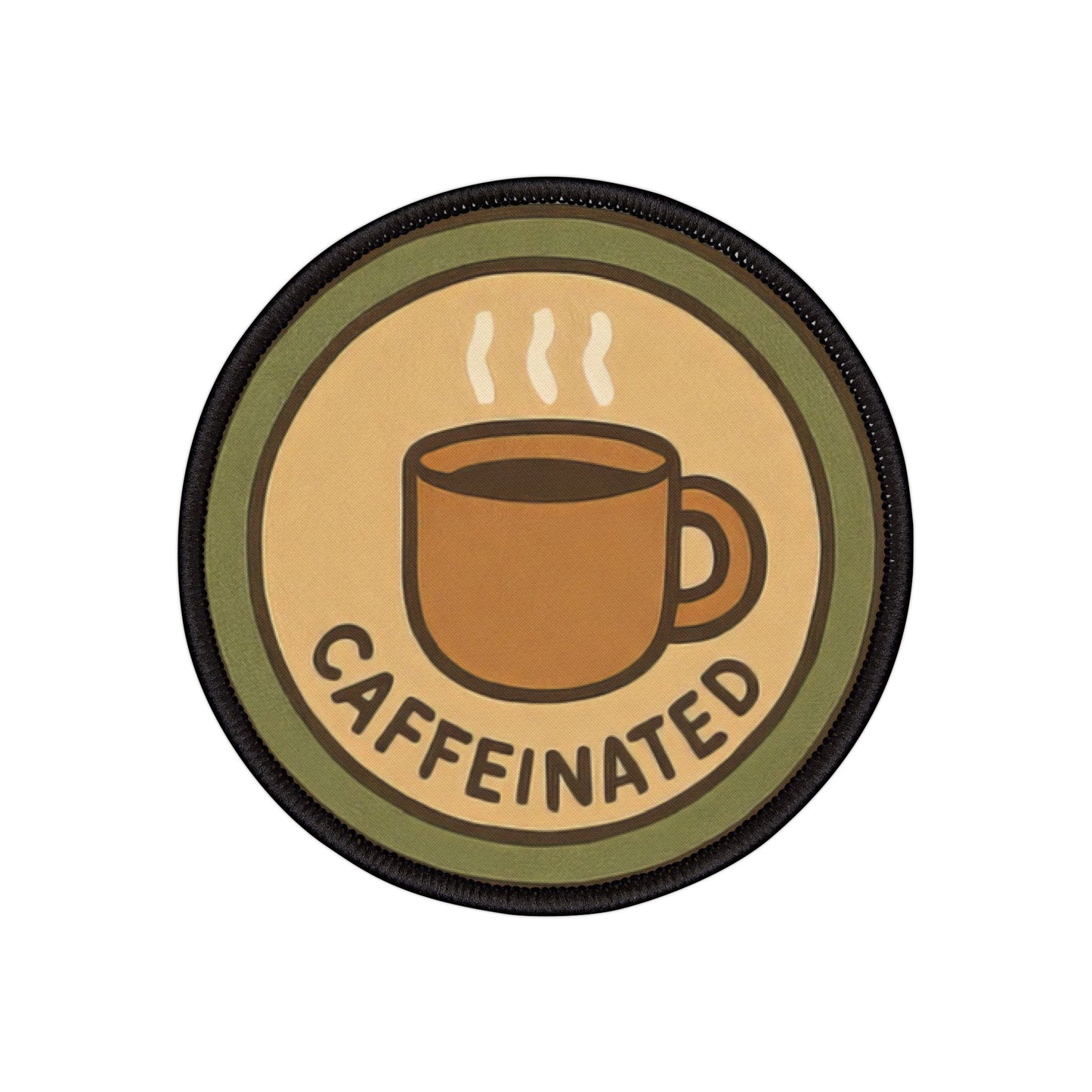 Caffeinated Iron-On Patch, Fun DIY Accessory for Jackets and Bags, Coffee Lover Gift, Customizable Apparel Detail, Arts & Crafts