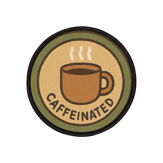 Caffeinated Iron-On Patch, Fun DIY Accessory for Jackets and Bags, Coffee Lover Gift, Customizable Apparel Detail, Arts & Crafts