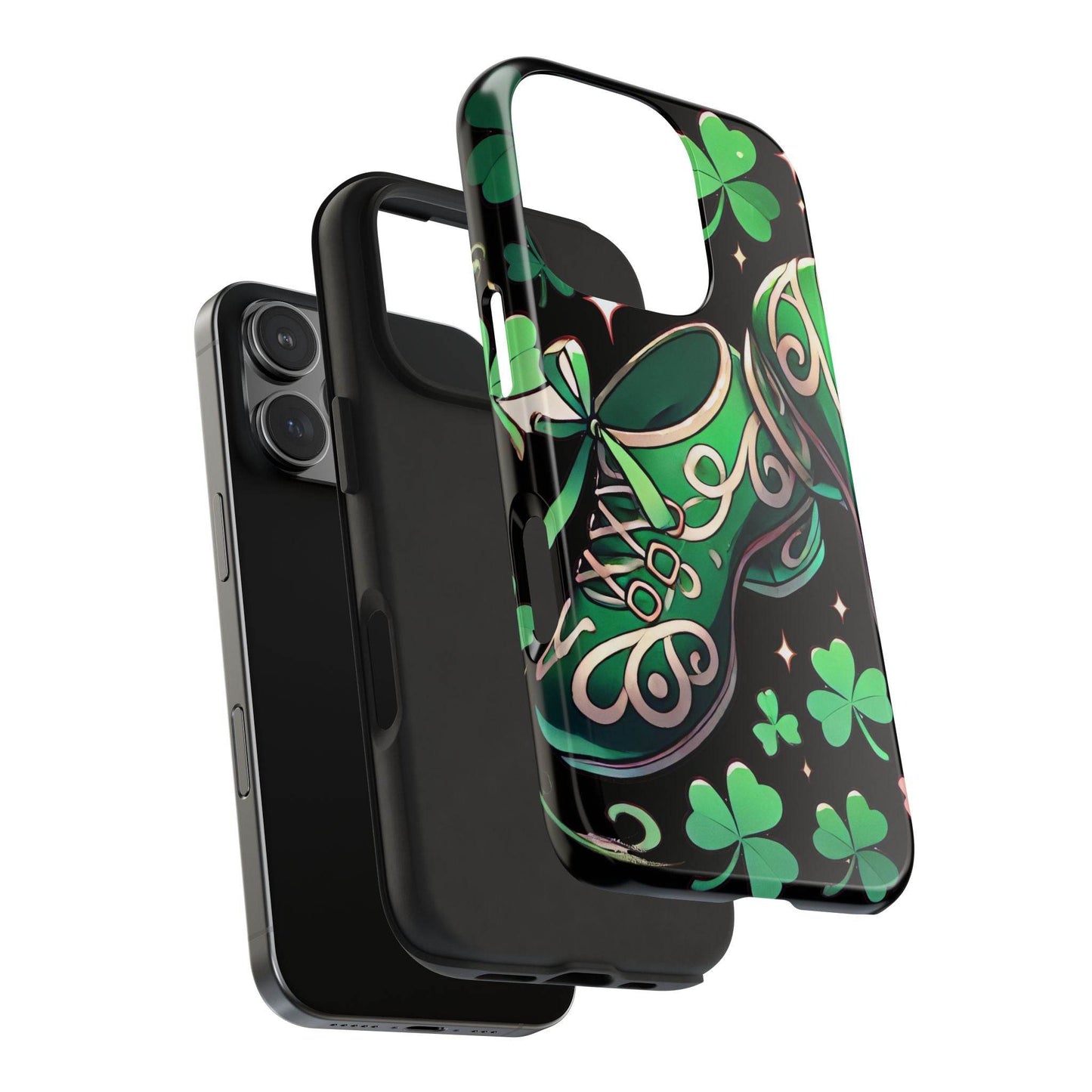 Irish Dance Shoe Tough Phone Case - St. Patrick's Day Gift, Protective Cover, Irish Dance Lover Phone Accessory, Celtic Dance Shoes Case - Little Flower Farm