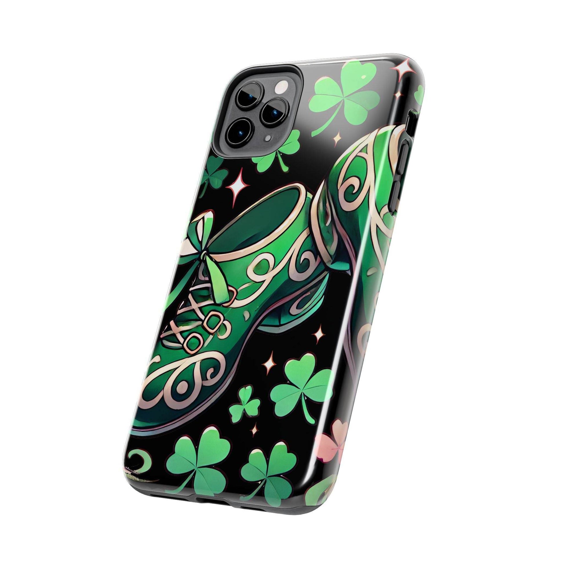 Irish Dance Shoe Tough Phone Case - St. Patrick's Day Gift, Protective Cover, Irish Dance Lover Phone Accessory, Celtic Dance Shoes Case - Little Flower Farm