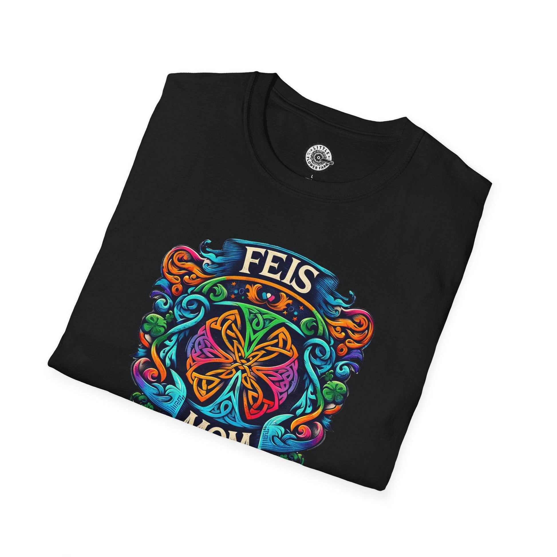 Feis Mom Irish Dance Competition Themed Unisex Softstyle T-Shirt - Lightweight Tee for Dance Moms, Irish Dance Fans, St. Patrick's Day Gift, - Little Flower Farm