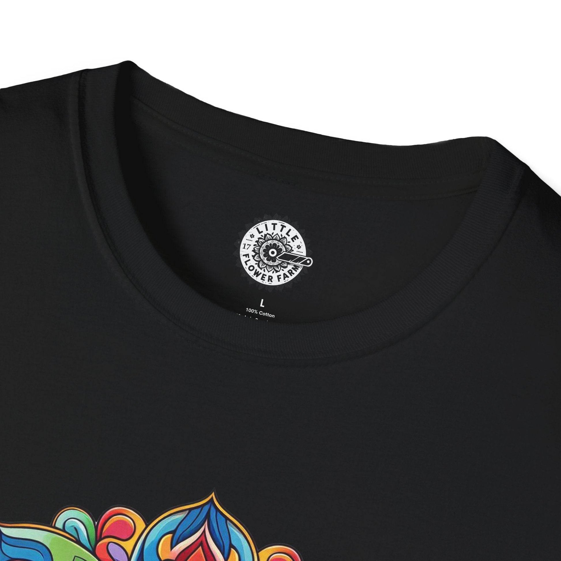 Flower Power Unisex T-Shirt, Floral Print Tee, Hippie Style Shirt, Soft Cotton Top, Boho Chic Fashion - Little Flower Farm