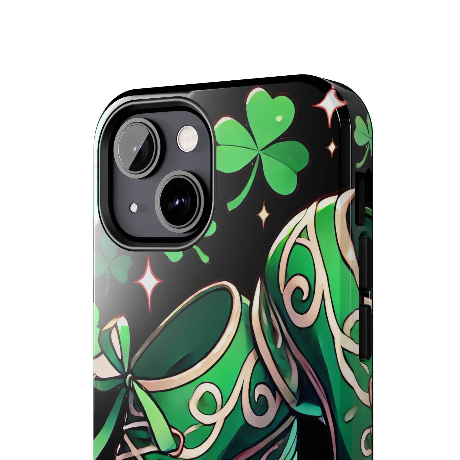 Irish Dance Shoe Tough Phone Case - St. Patrick's Day Gift, Protective Cover, Irish Dance Lover Phone Accessory, Celtic Dance Shoes Case - Little Flower Farm