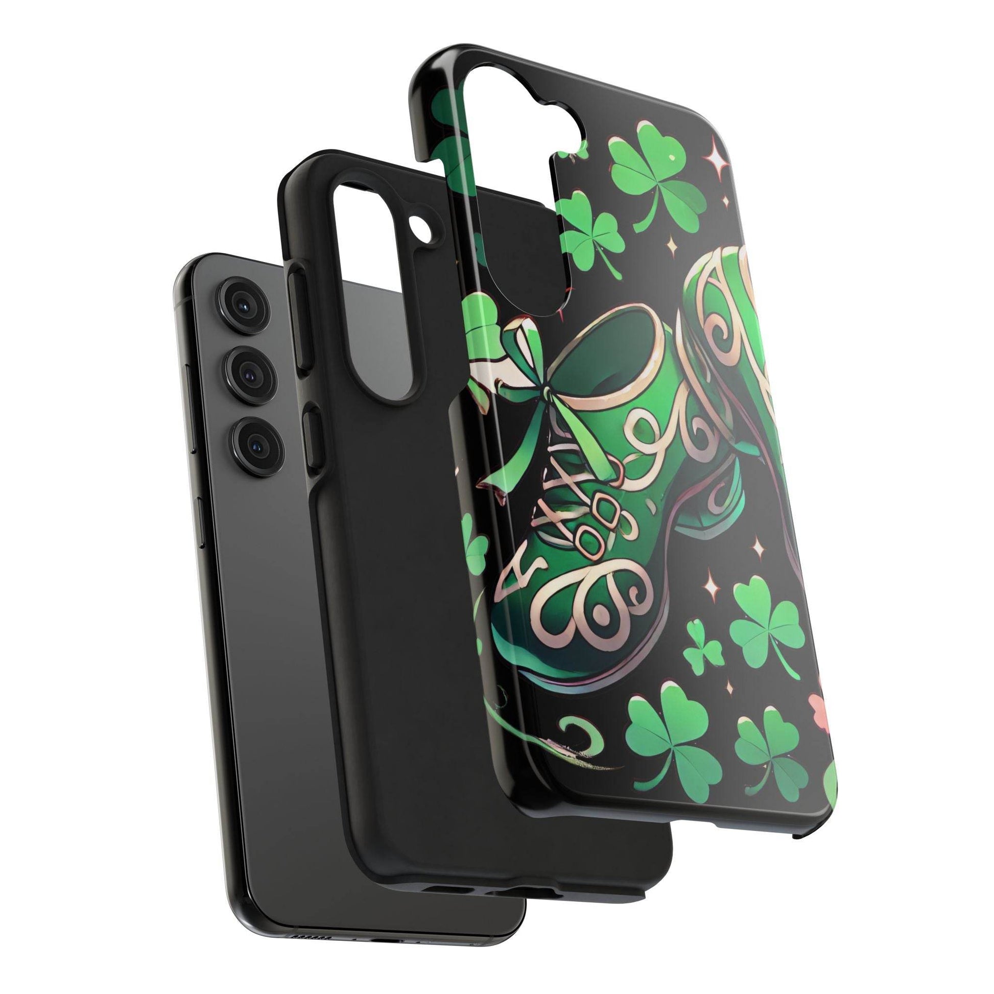 Irish Dance Shoe Tough Phone Case - St. Patrick's Day Gift, Protective Cover, Irish Dance Lover Phone Accessory, Celtic Dance Shoes Case - Little Flower Farm